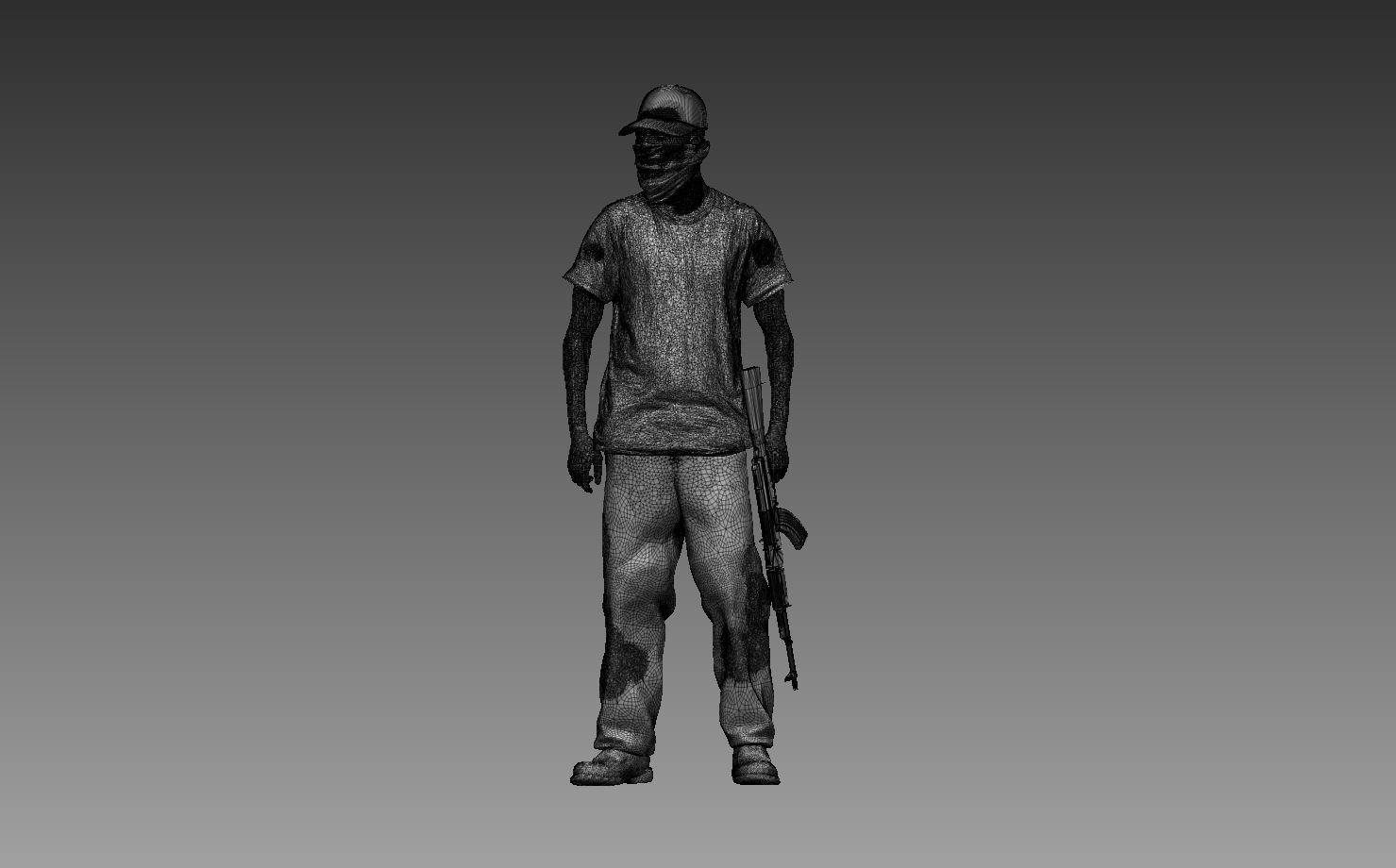 bandits group of people with guns 3D print model_86