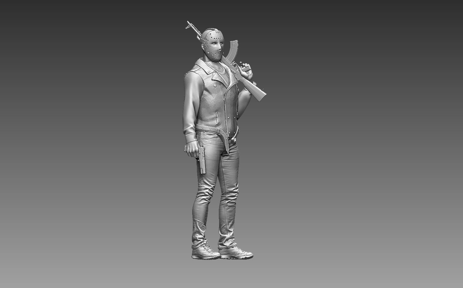 bandits group of people with guns 3D print model_99