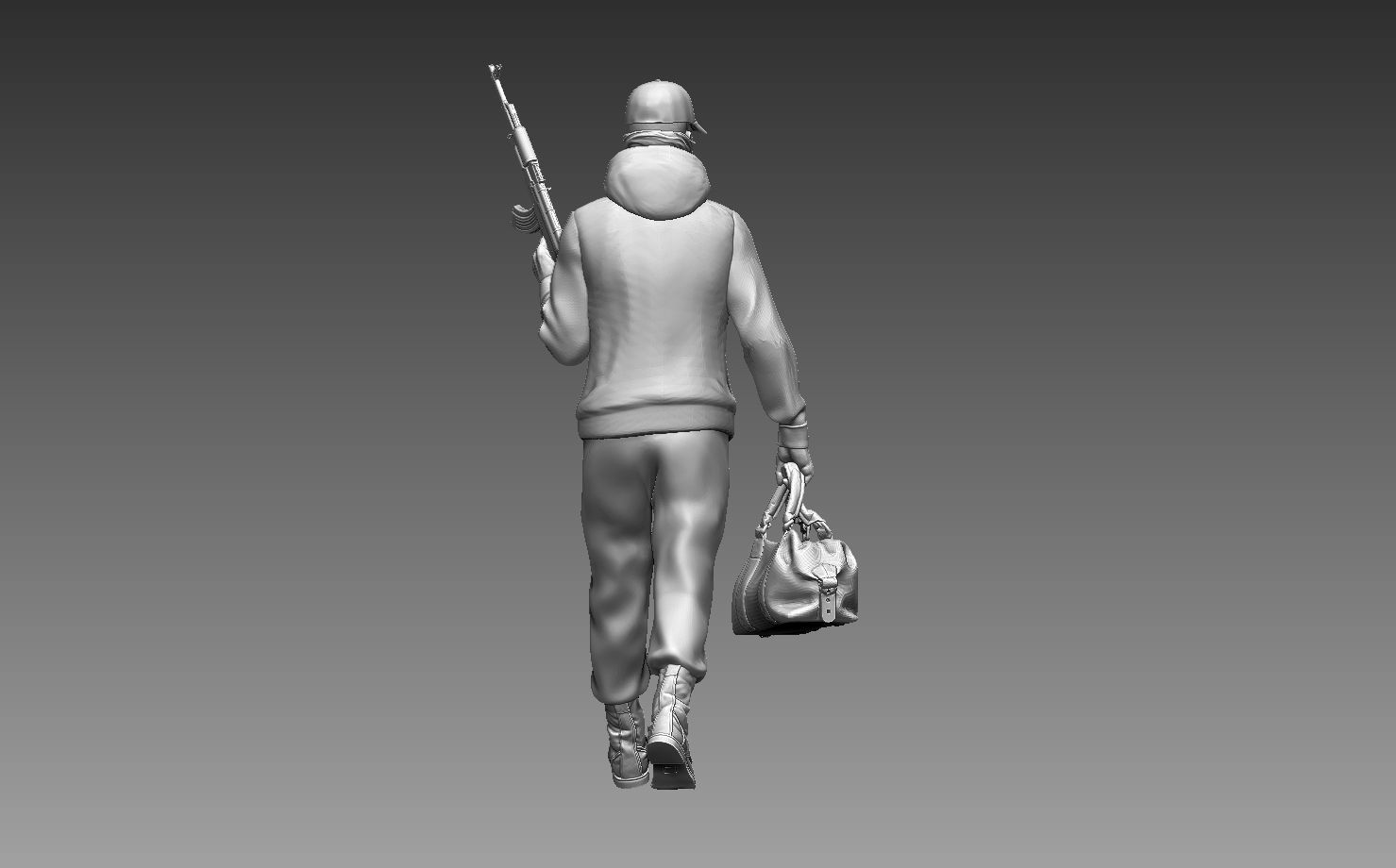 bandits group of people with guns 3D print model_97