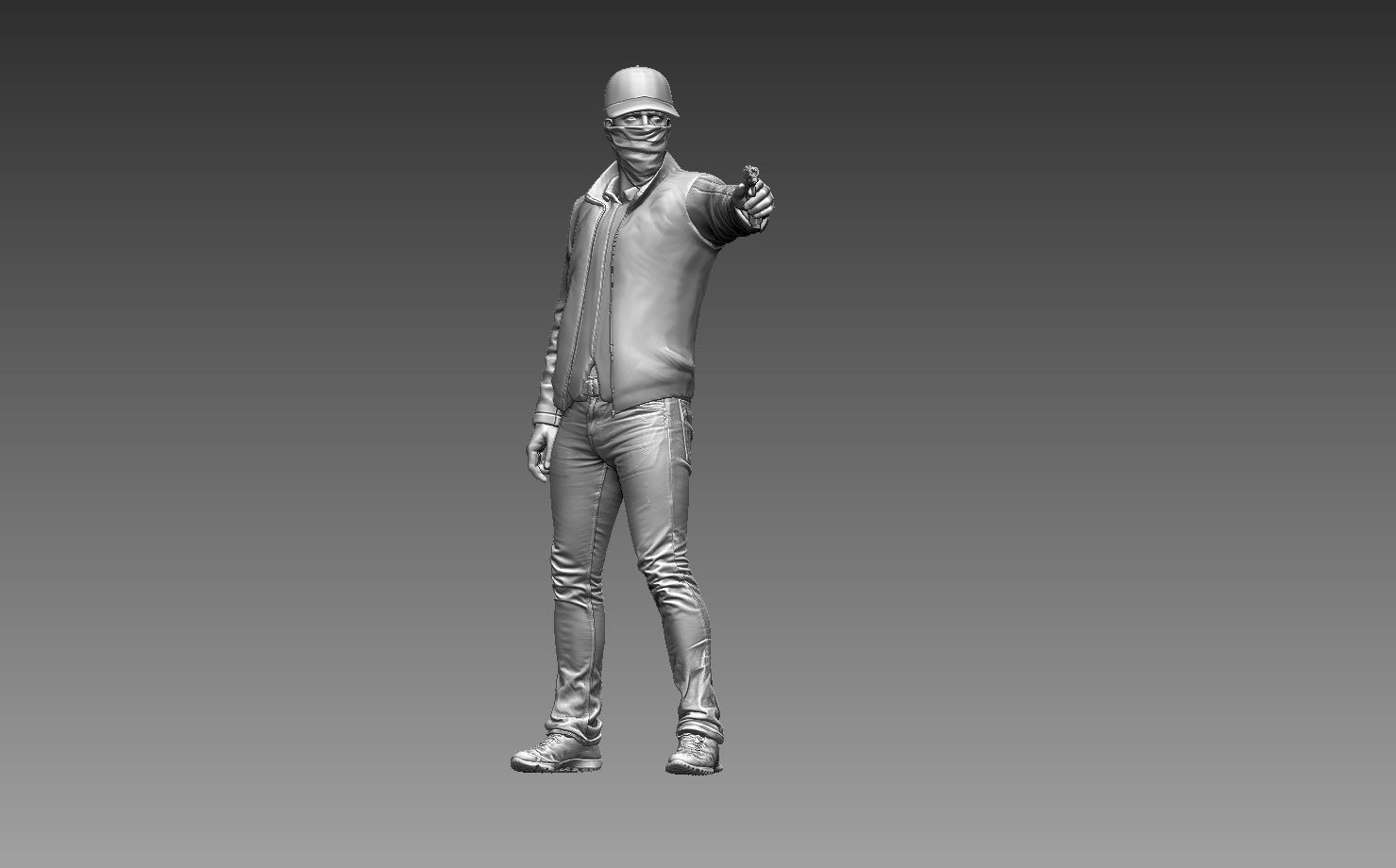 bandits group of people with guns 3D print model_133