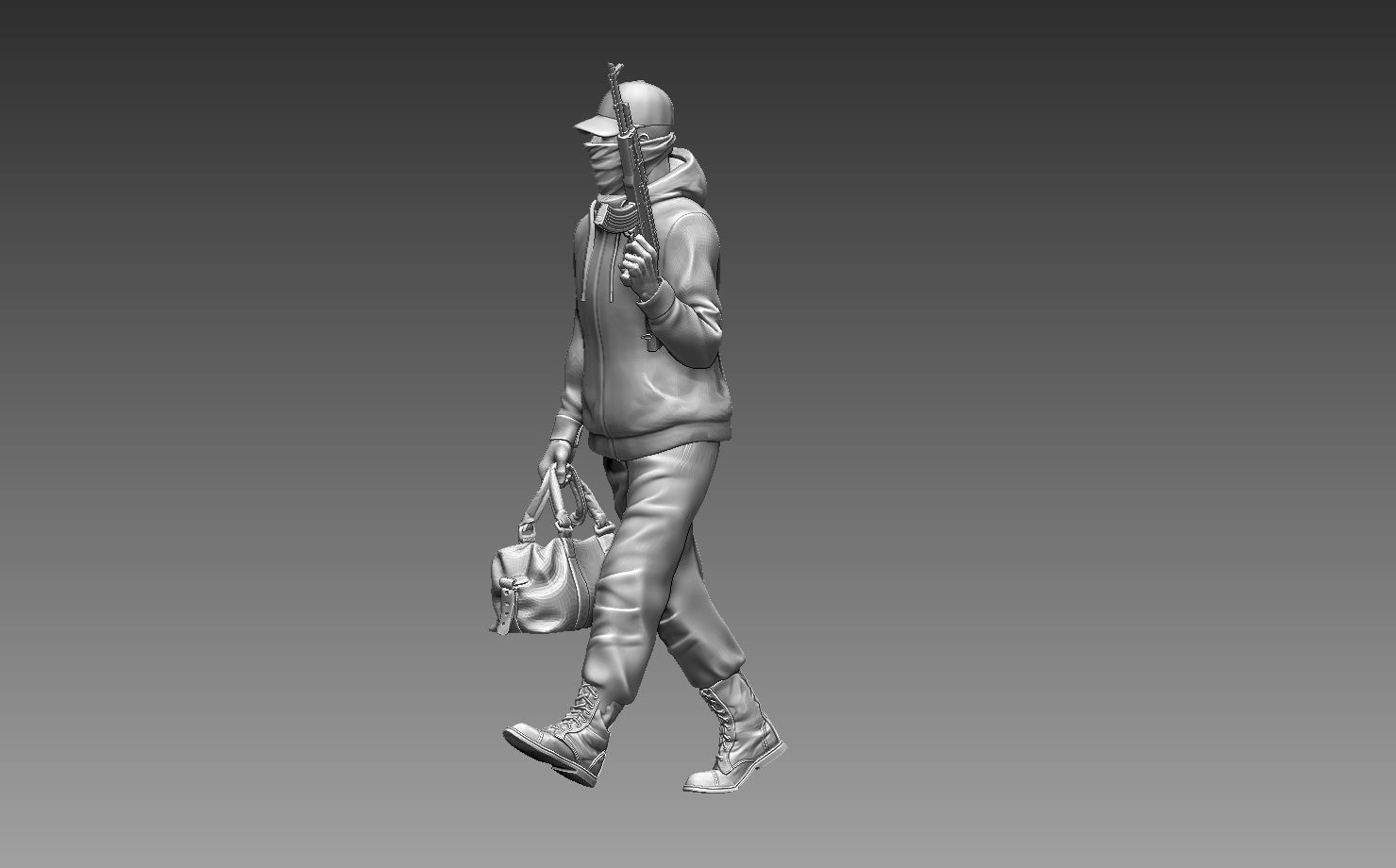 bandits group of people with guns 3D print model_38