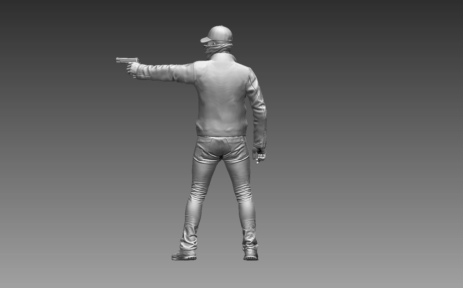 bandits group of people with guns 3D print model_84