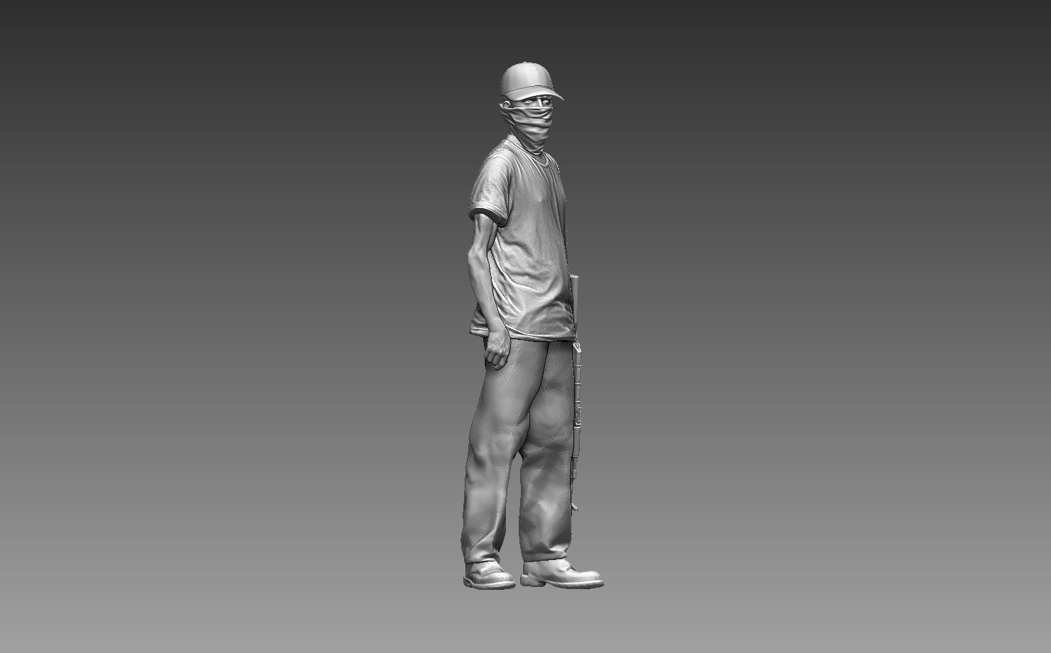 bandits group of people with guns 3D print model_129