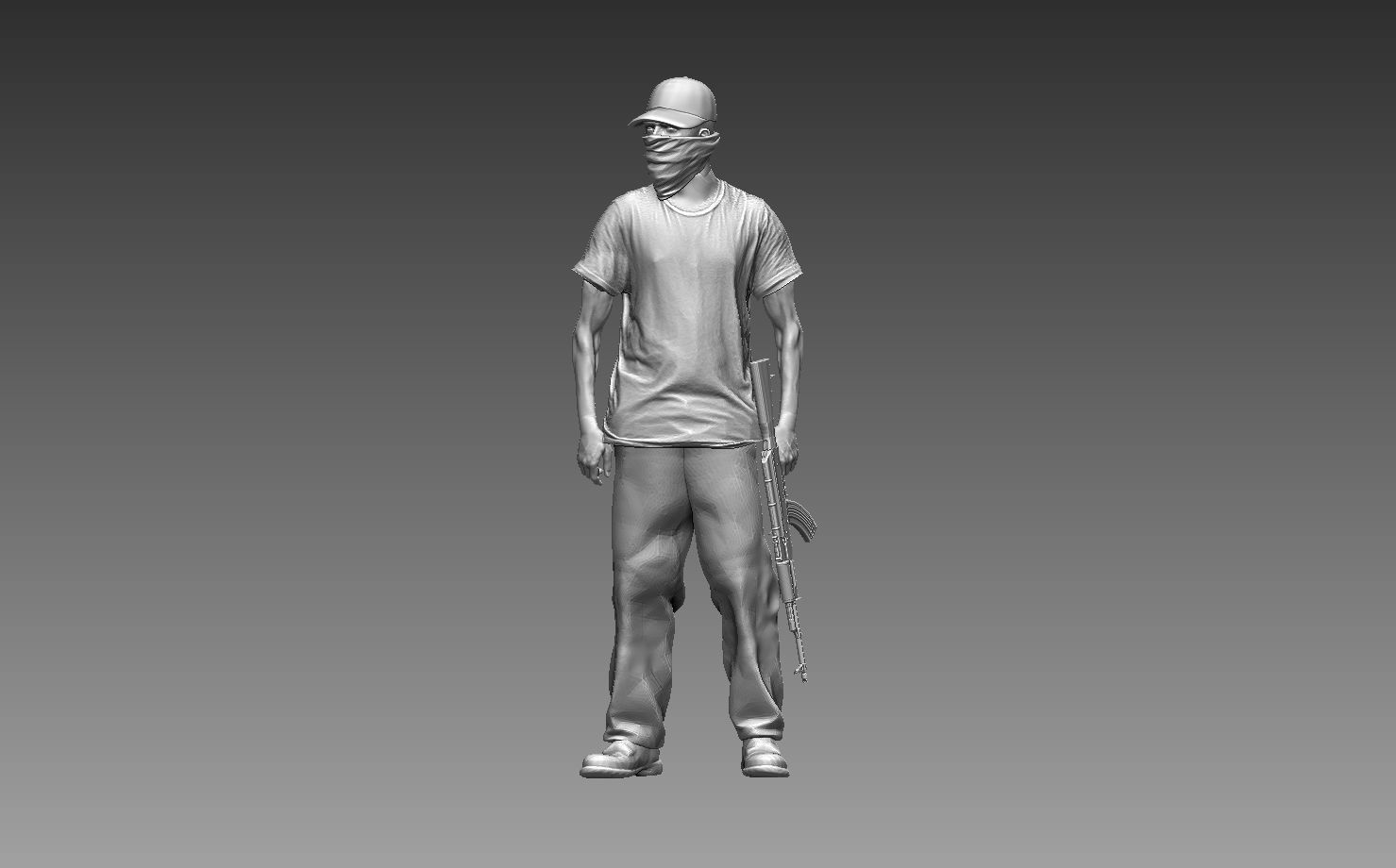 bandits group of people with guns 3D print model_138