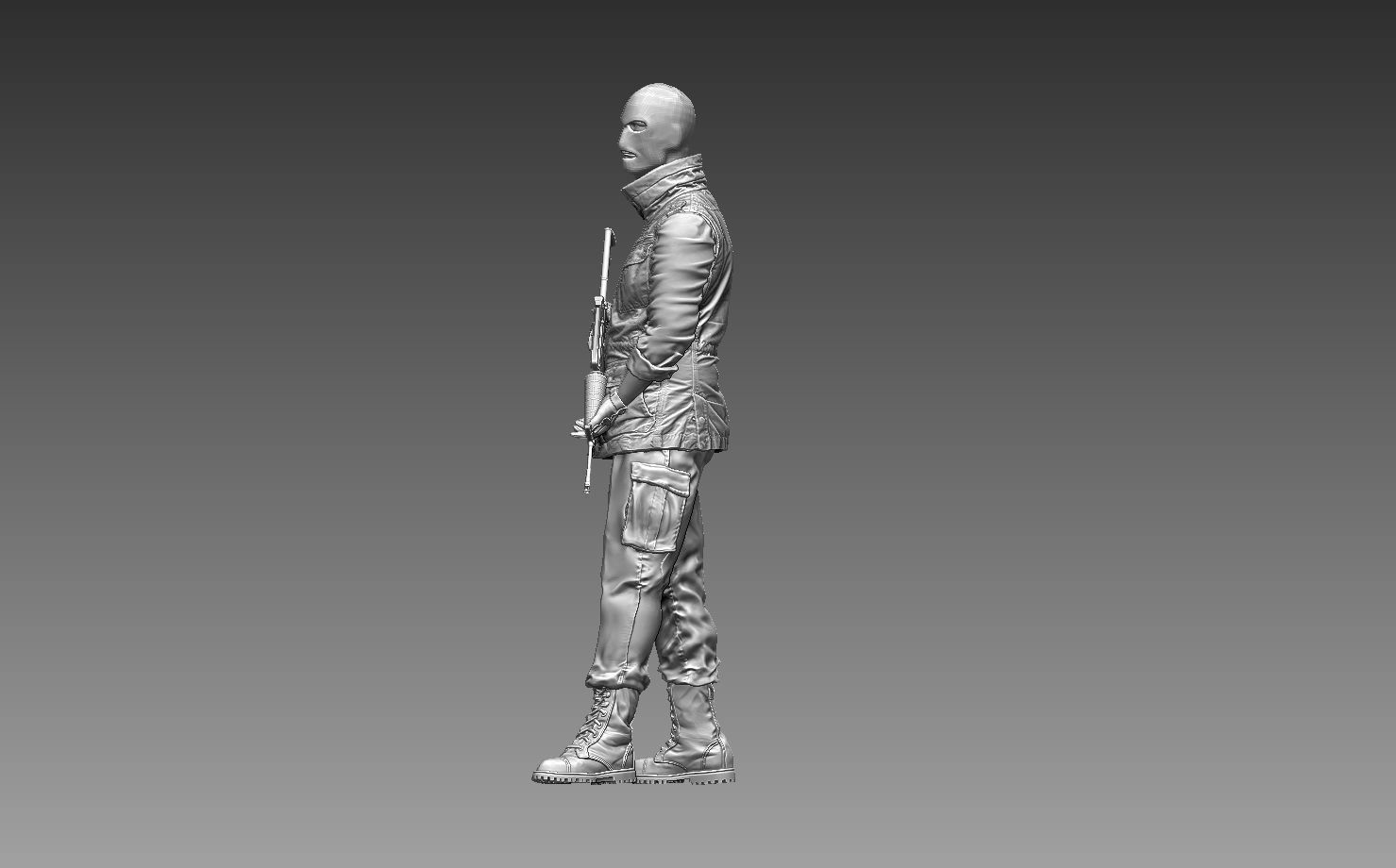 bandits group of people with guns 3D print model_26