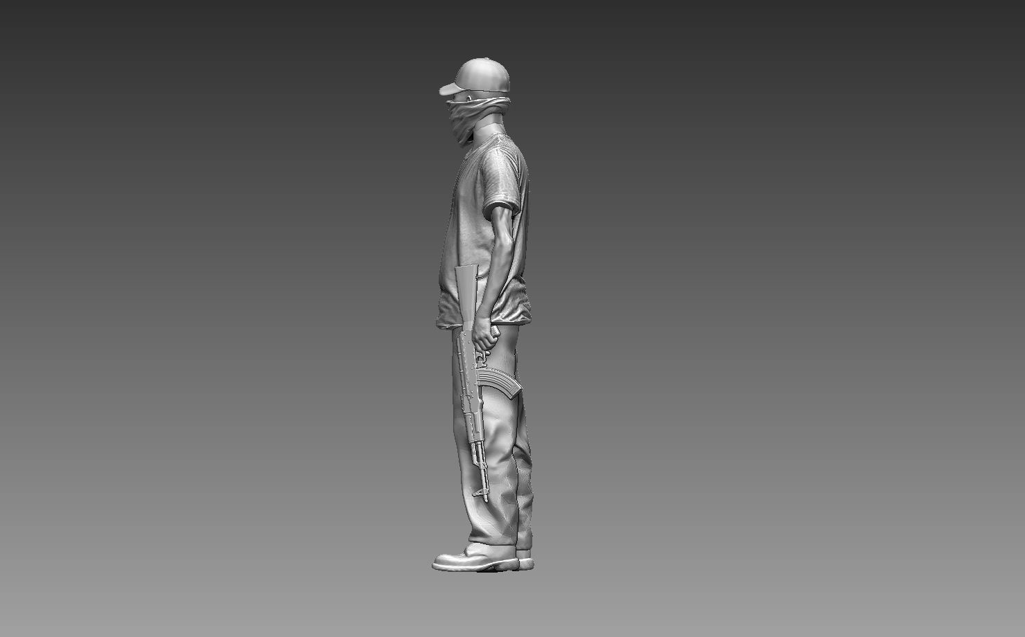 bandits group of people with guns 3D print model_112