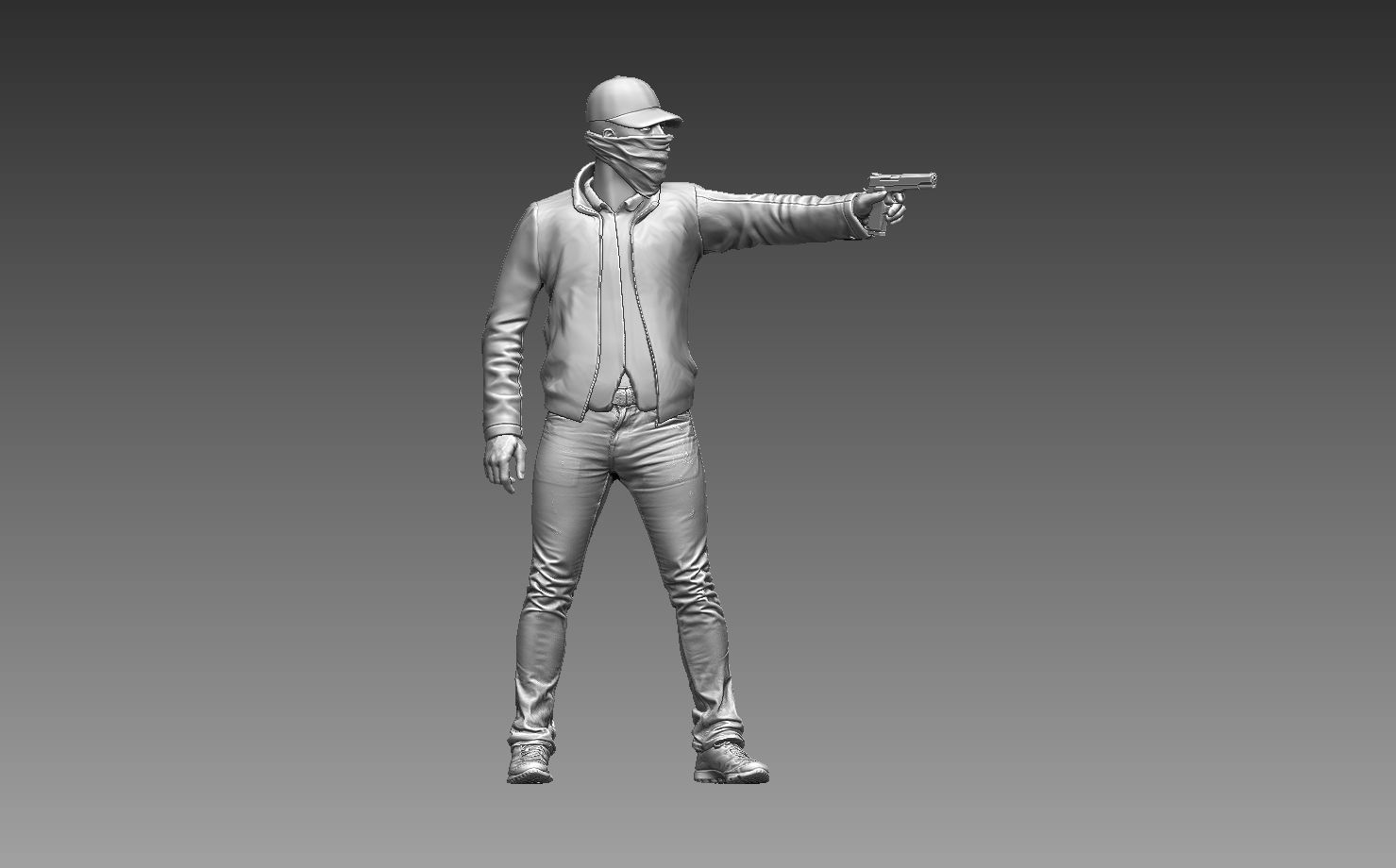 bandits group of people with guns 3D print model_45