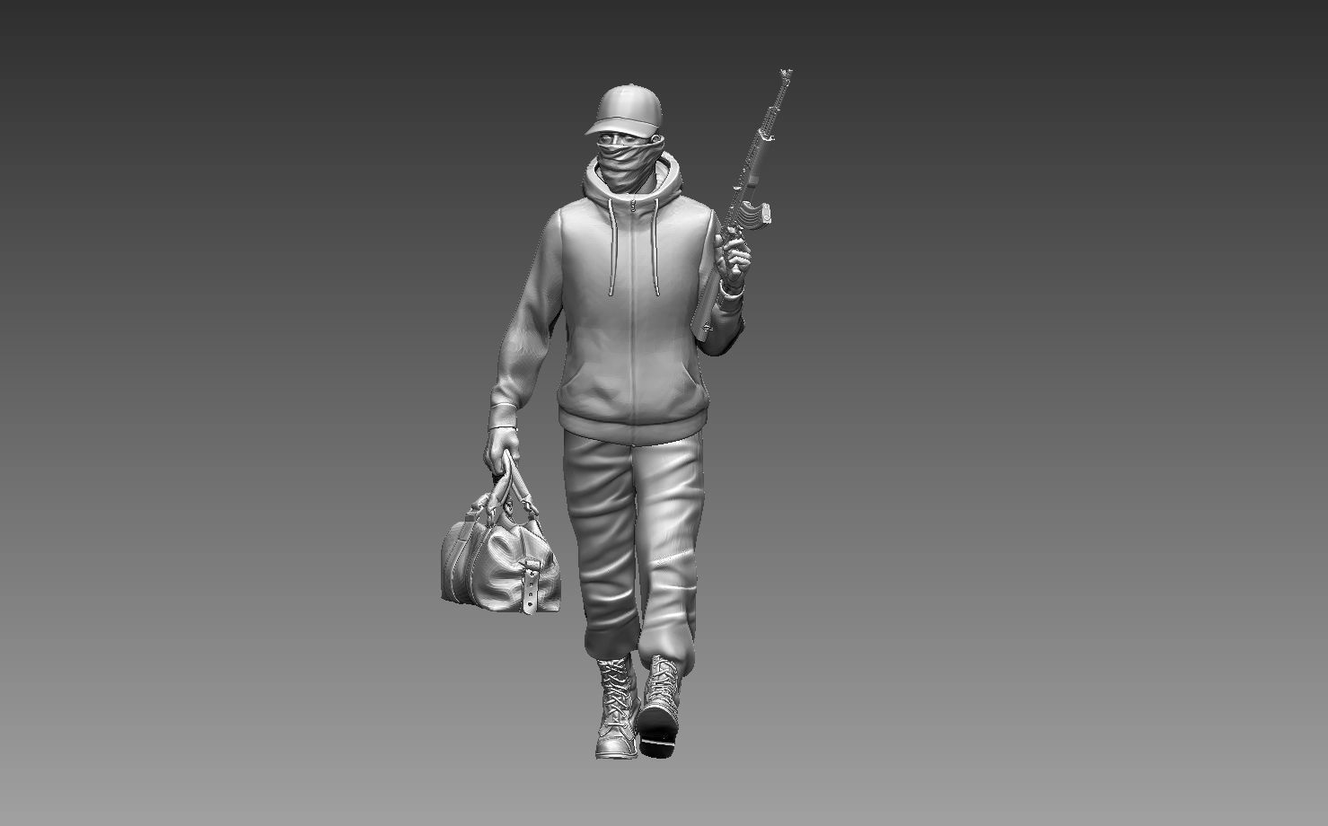 bandits group of people with guns 3D print model_122