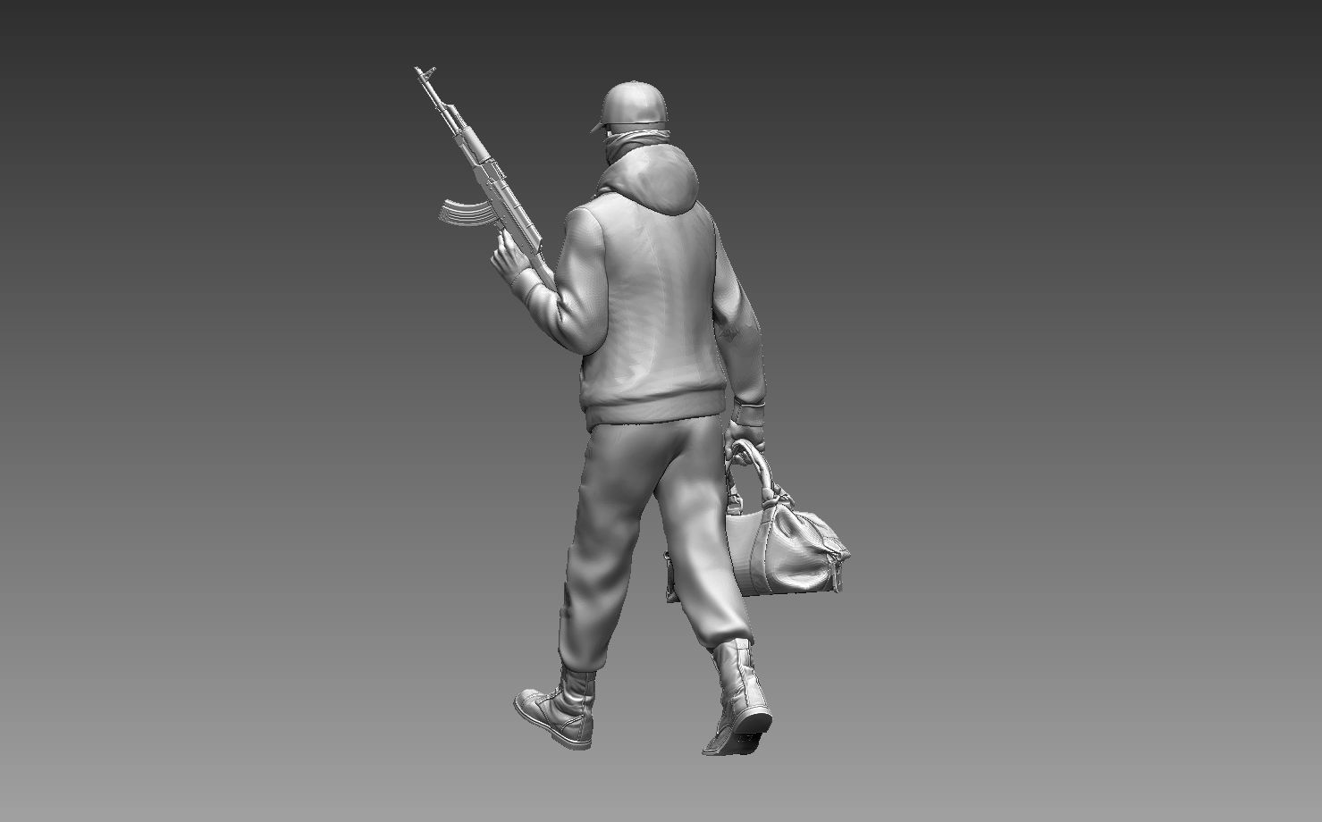 bandits group of people with guns 3D print model_148