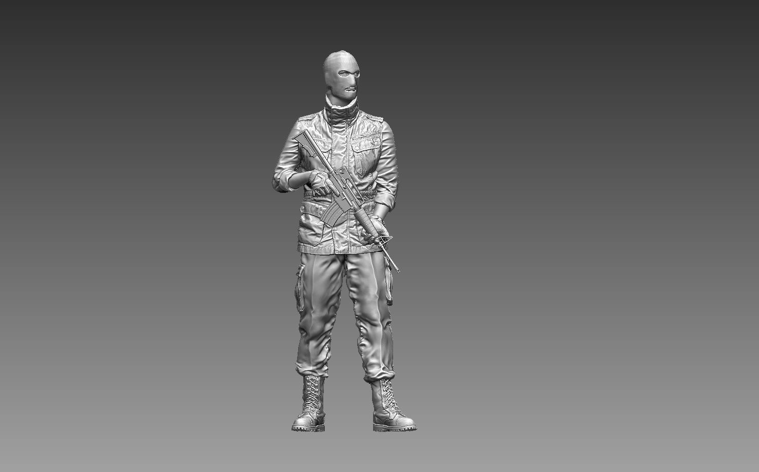 bandits group of people with guns 3D print model_102