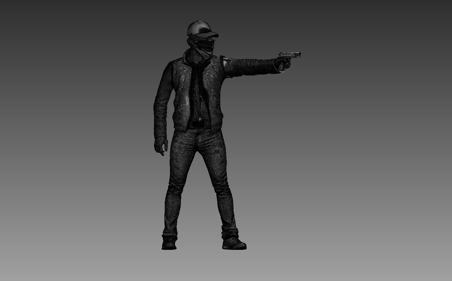 bandits group of people with guns 3D print model_108