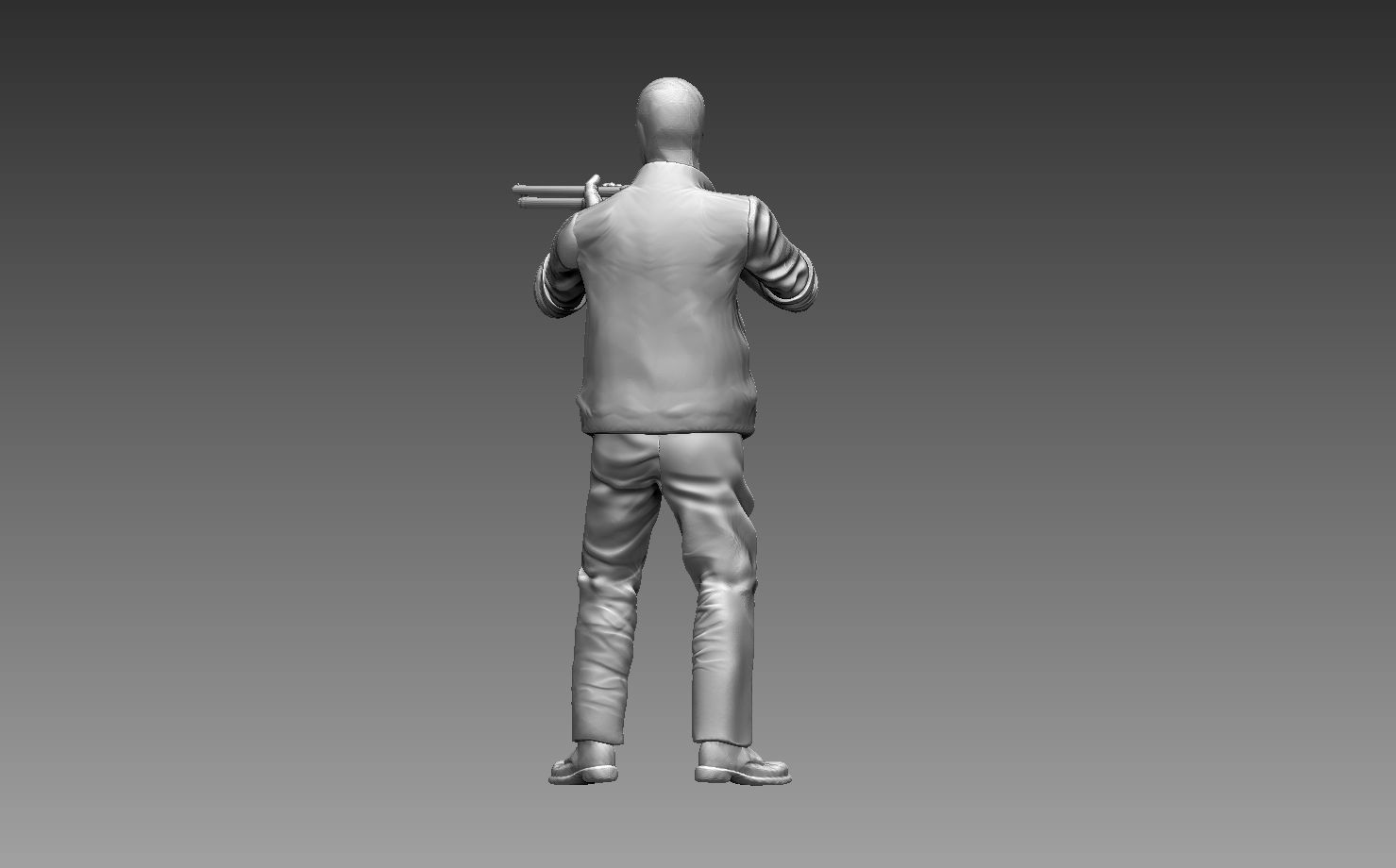robber man holding gun 3D print model_58