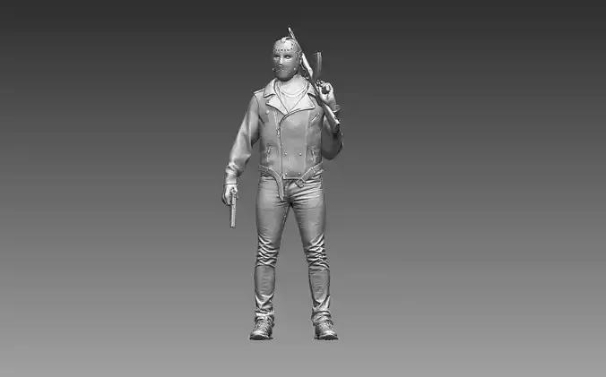 robber man holding gun 3D print model