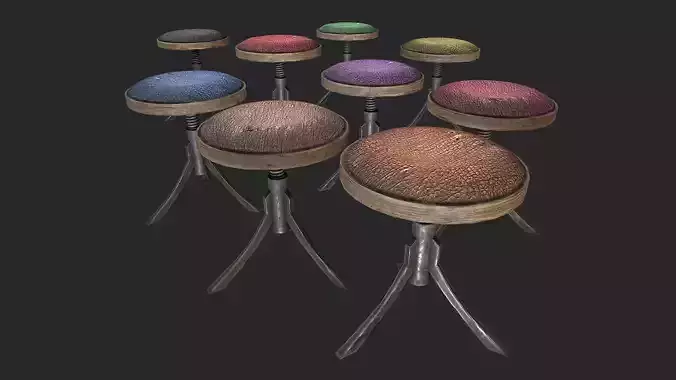 Rotating stool Low-poly 3D model