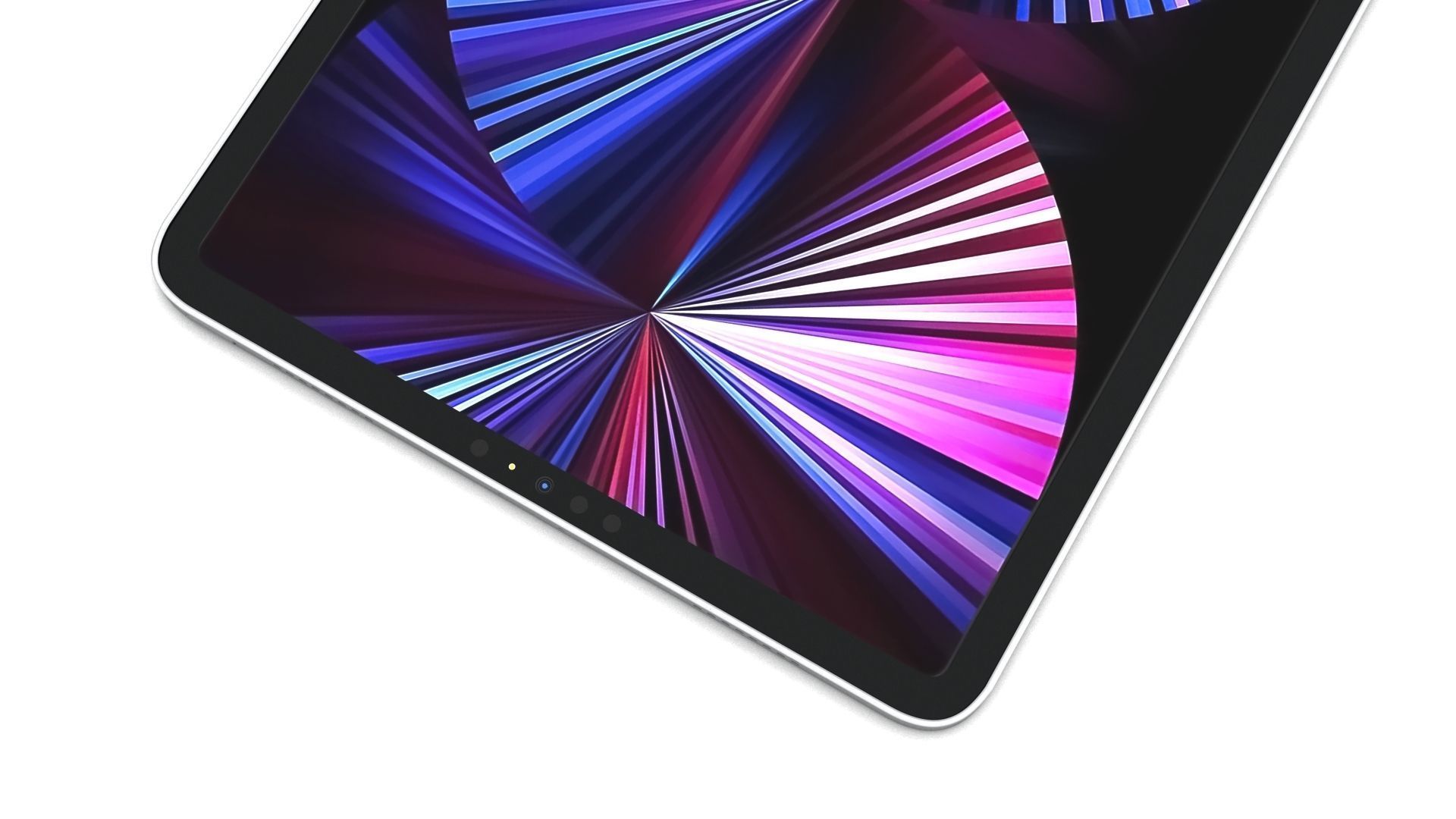 Apple iPad Pro 11 2021 Silver with Pencil Low-poly 3D model_8