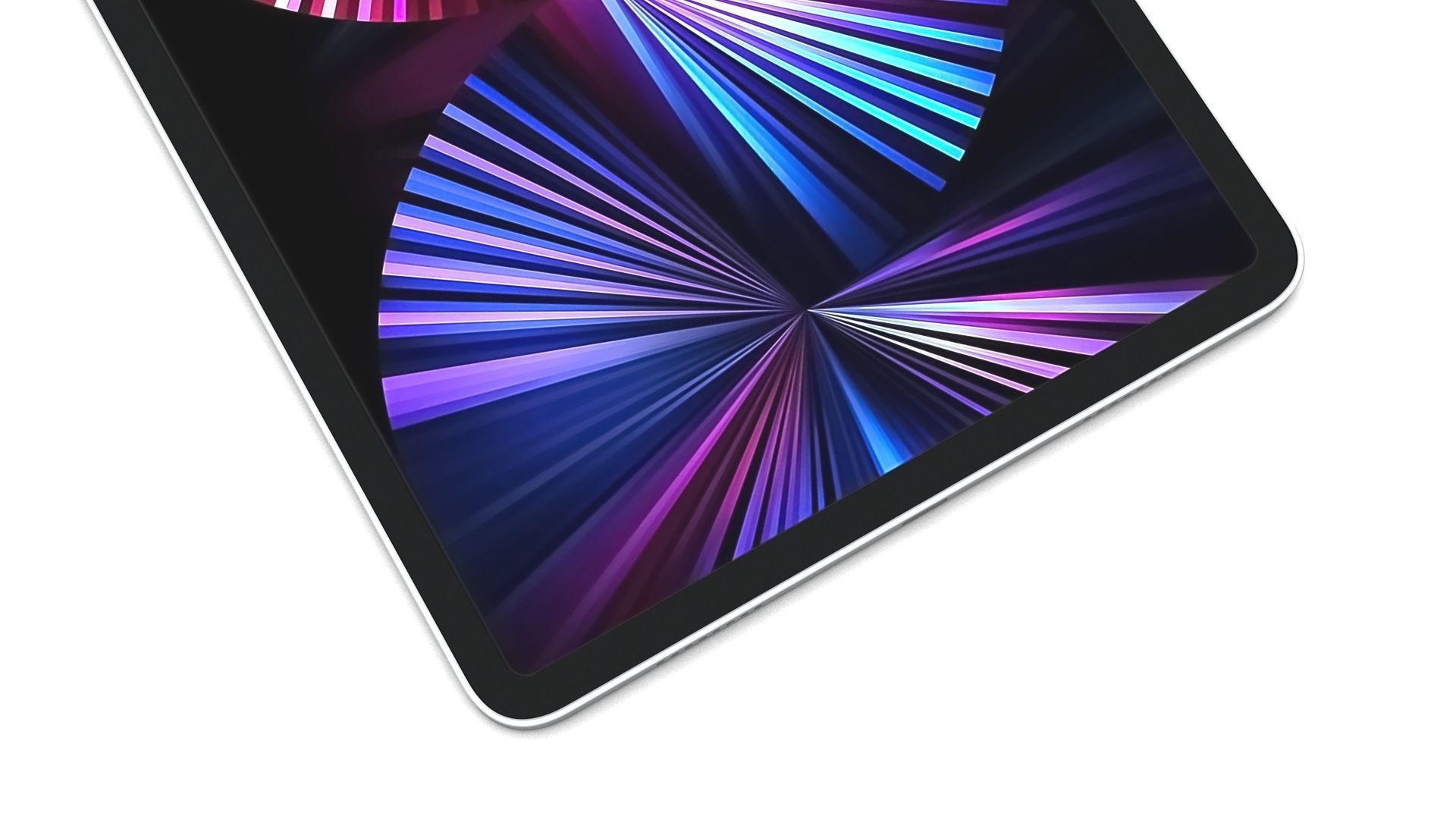 Apple iPad Pro 11 2021 Silver with Pencil Low-poly 3D model_9