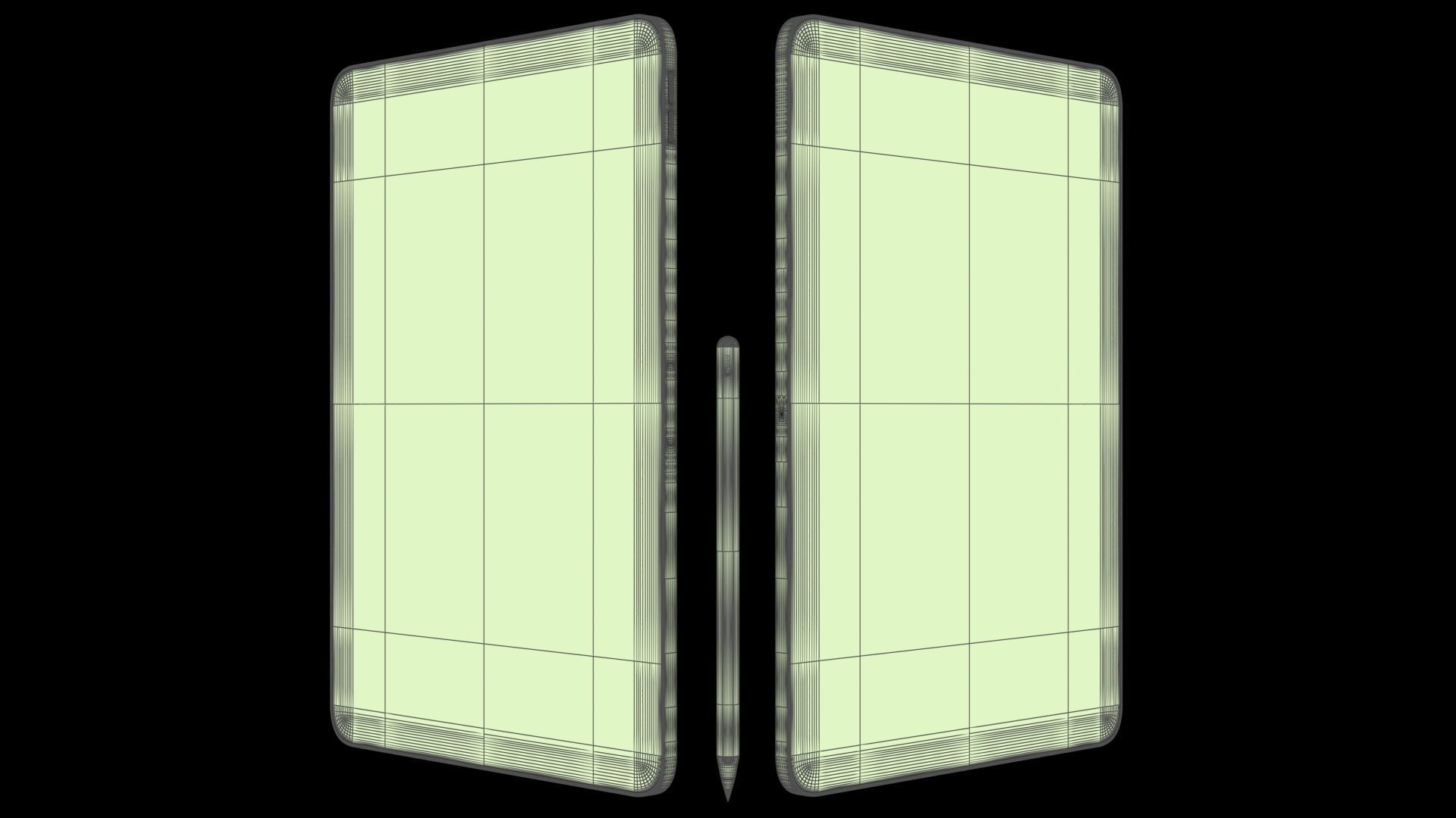 Apple iPad Pro 11 2021 Silver with Pencil Low-poly 3D model_23