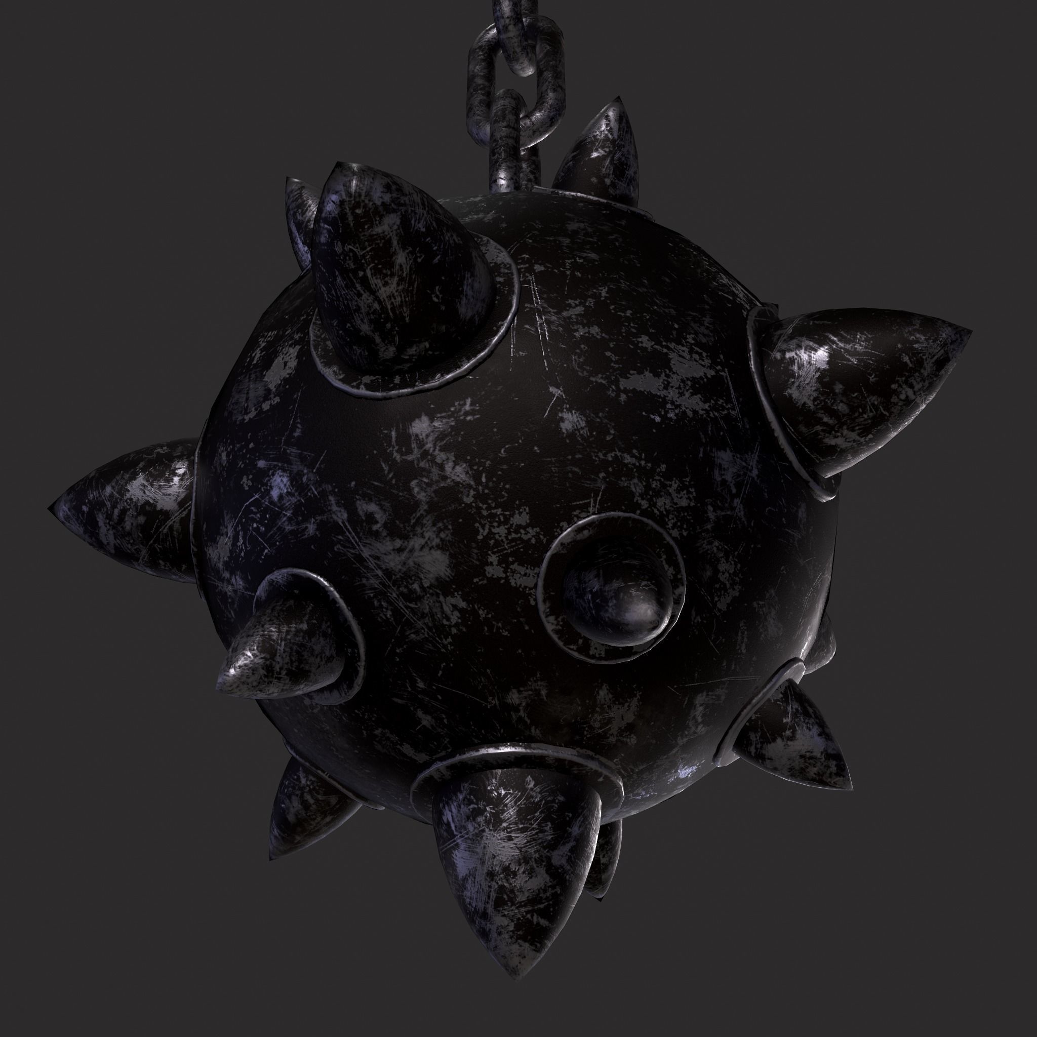 Medieval Flail  Low-poly 3D model_13