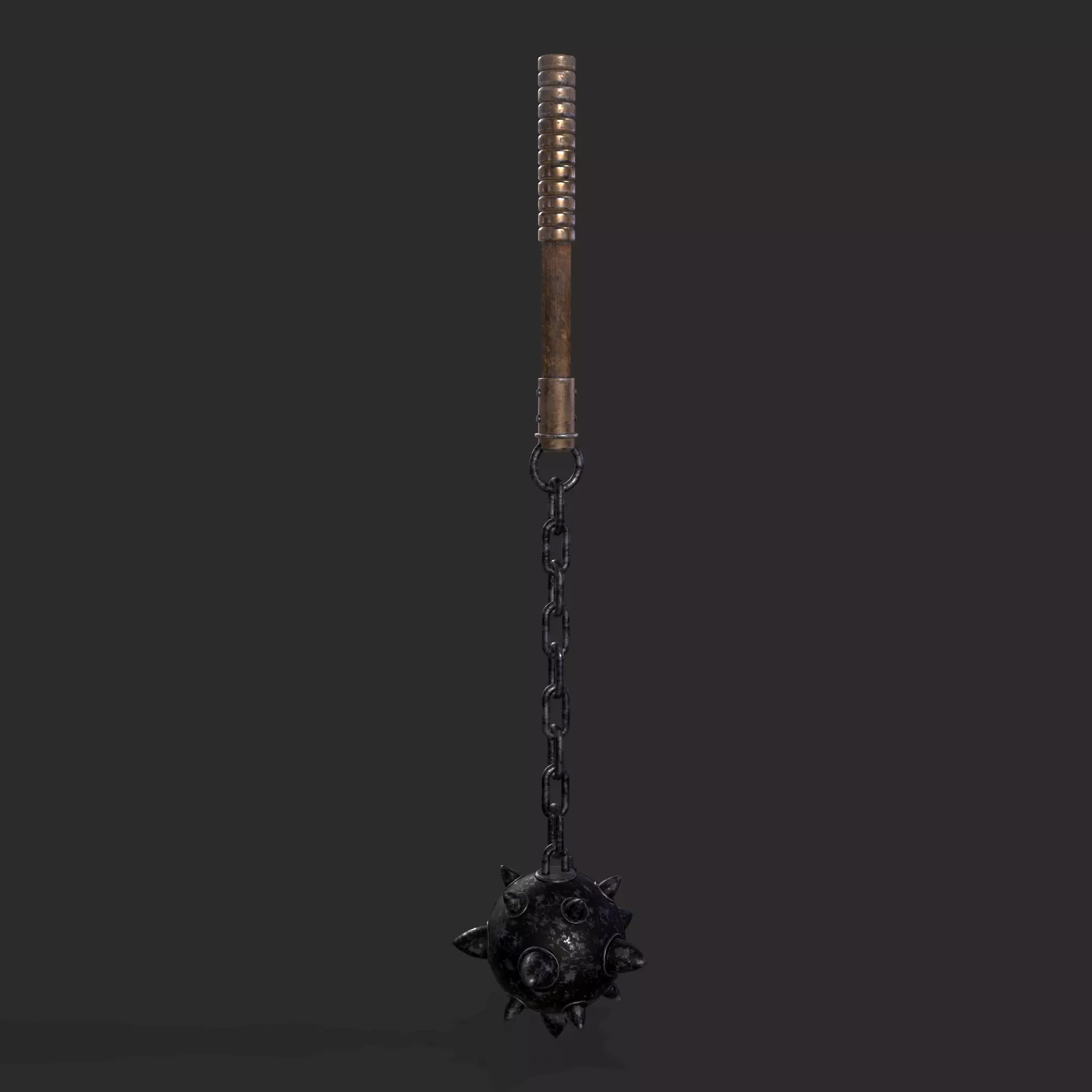 Medieval Flail  Low-poly 3D model_0