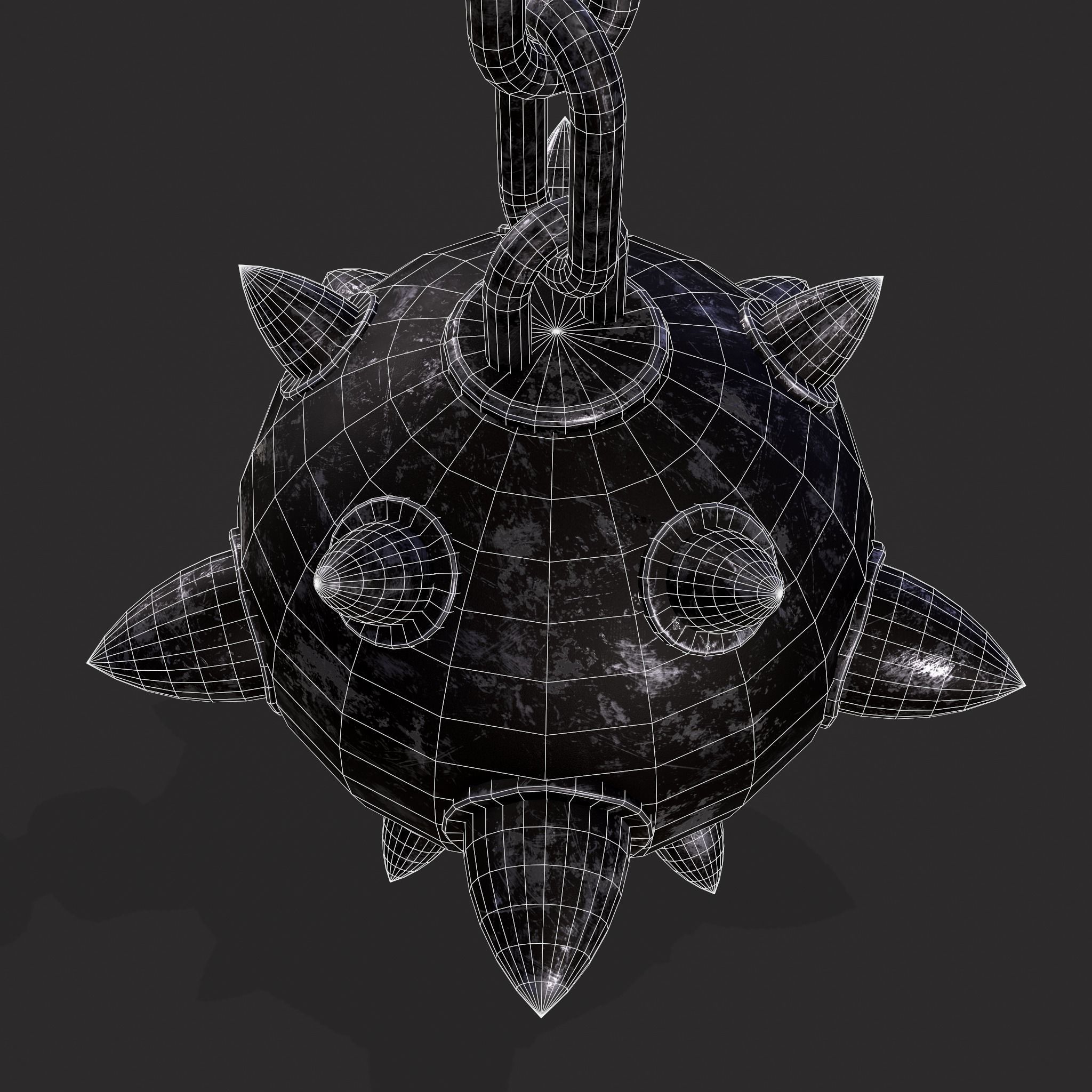 Medieval Flail  Low-poly 3D model_16