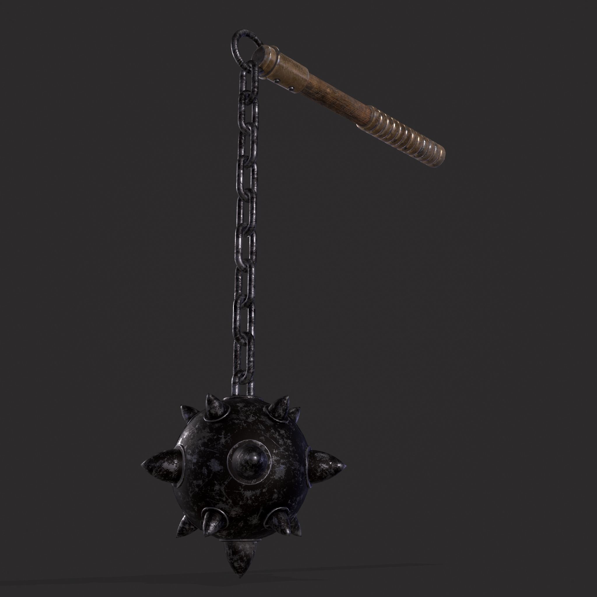 Medieval Flail  Low-poly 3D model_21