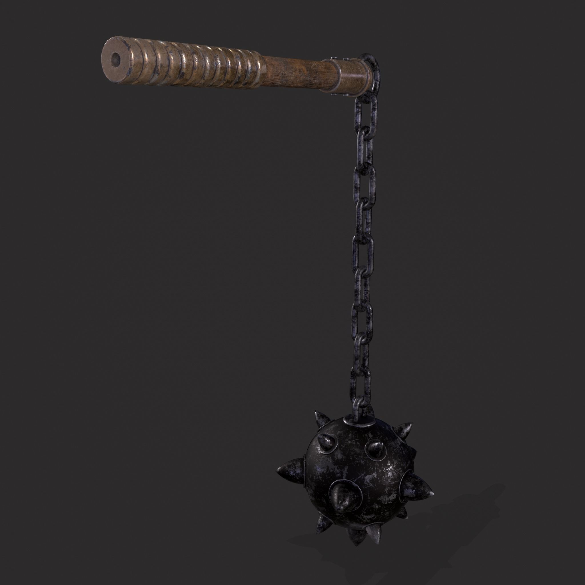 Medieval Flail  Low-poly 3D model_19