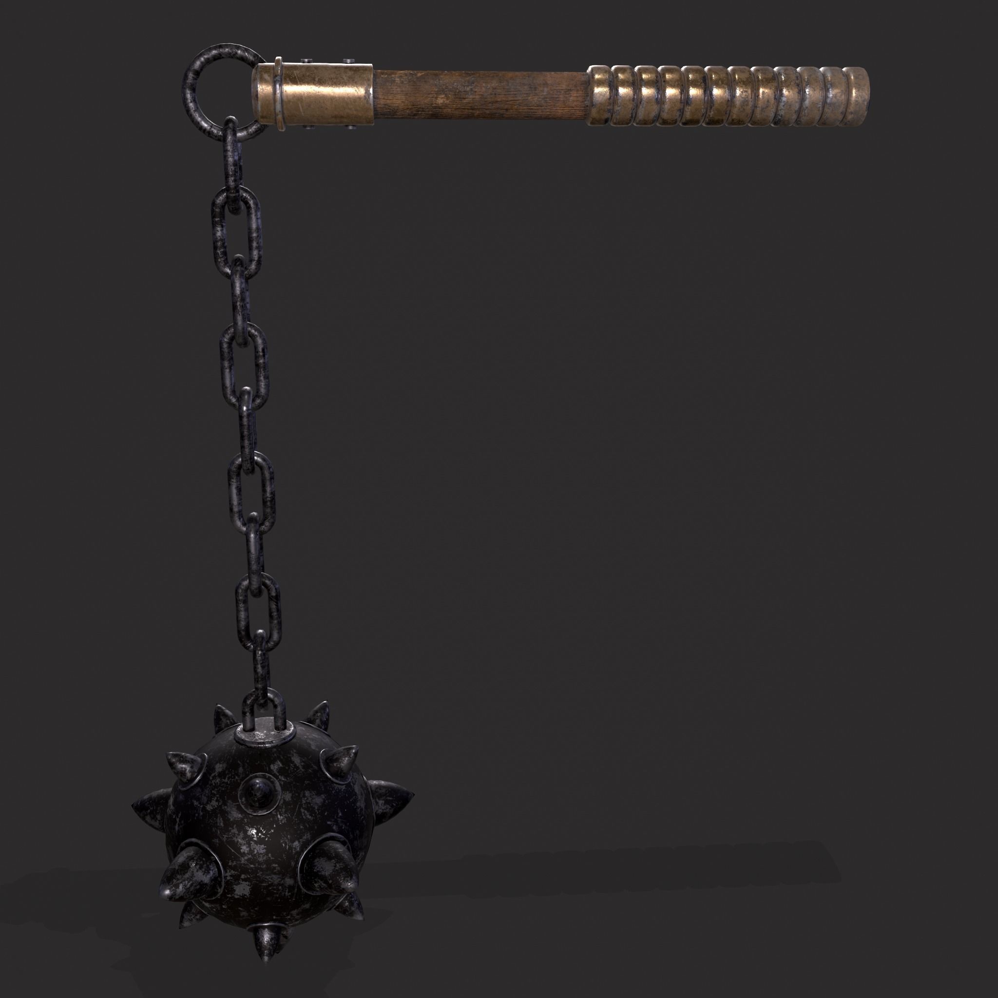 Medieval Flail  Low-poly 3D model_17