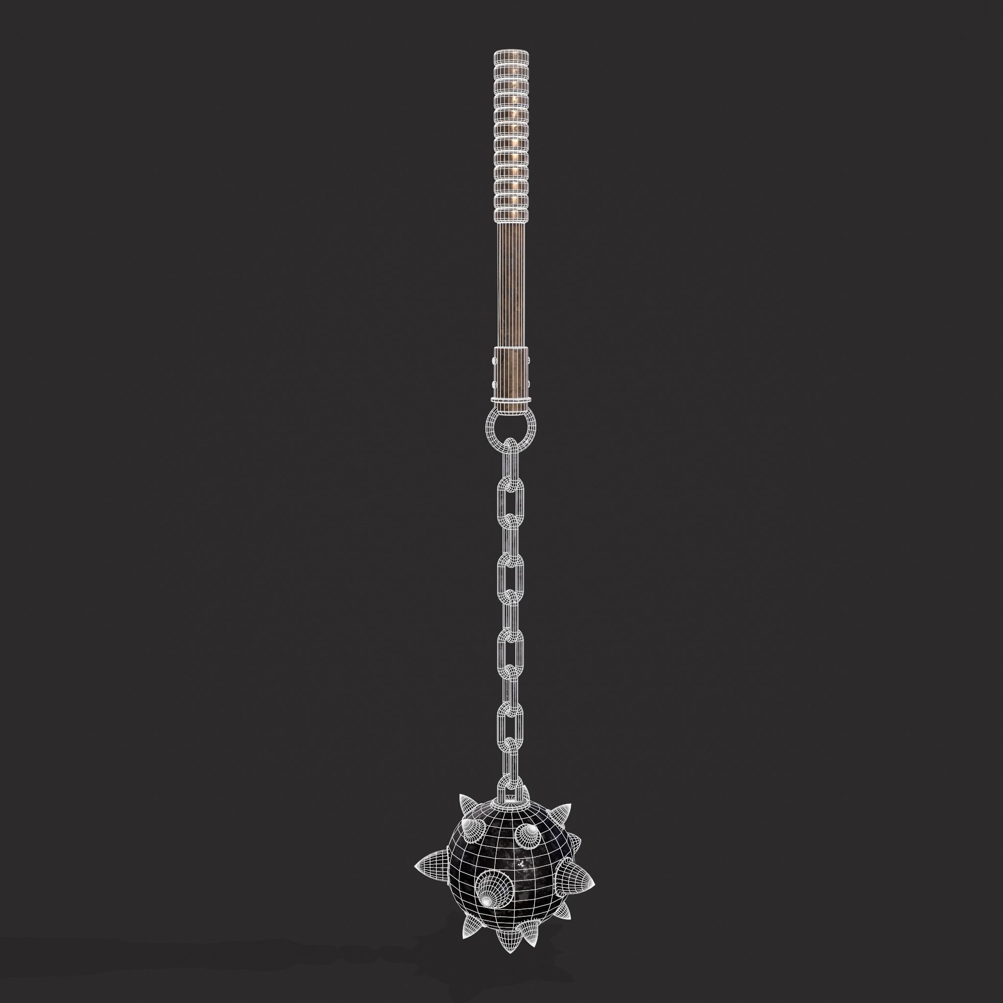 Medieval Flail  Low-poly 3D model_2