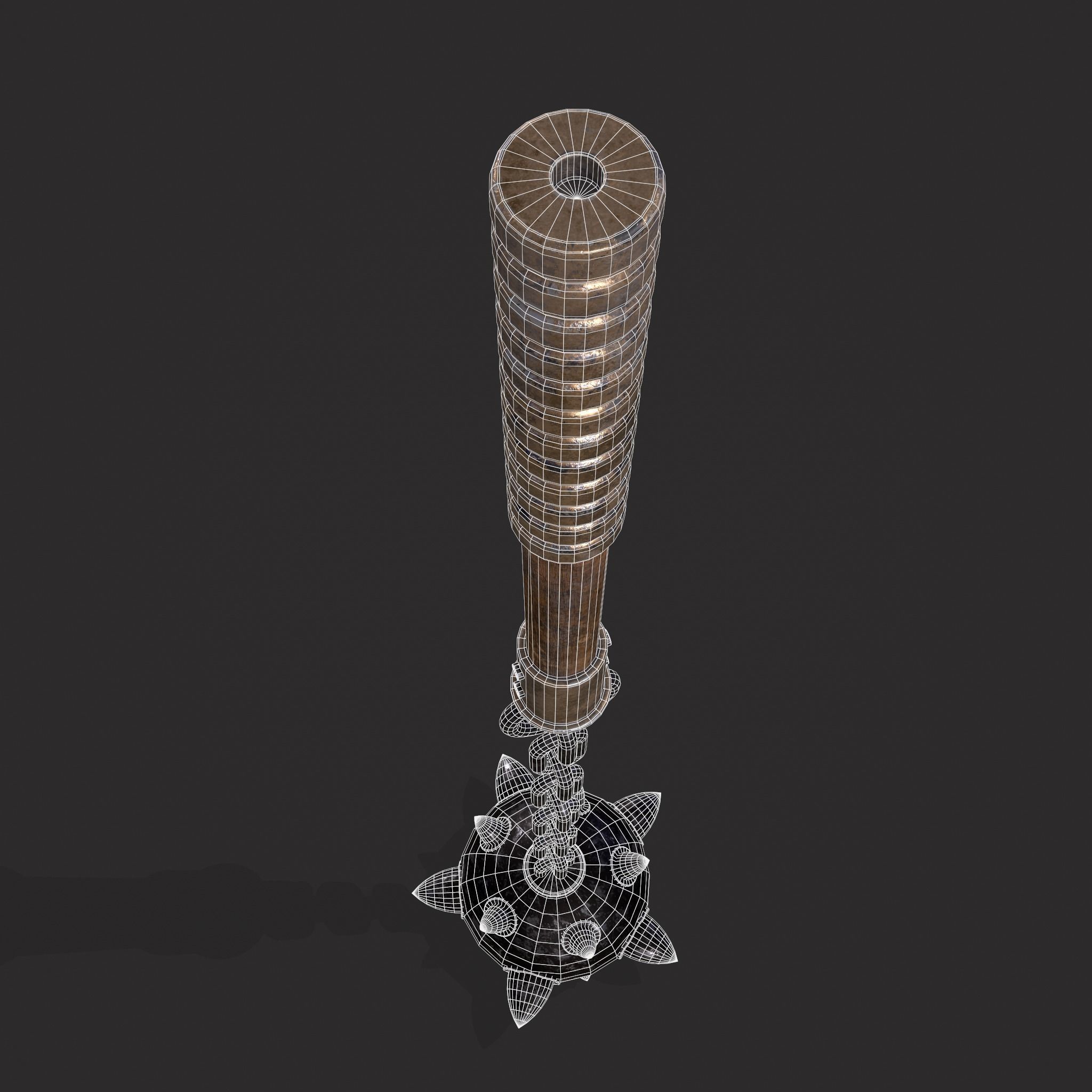 Medieval Flail  Low-poly 3D model_4
