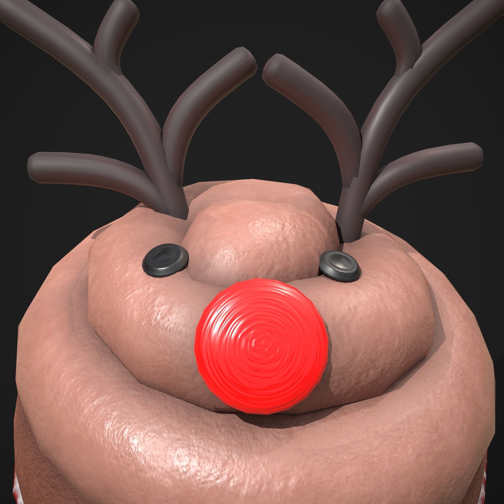 Reindeer Cupcake Low-poly 3D model_21