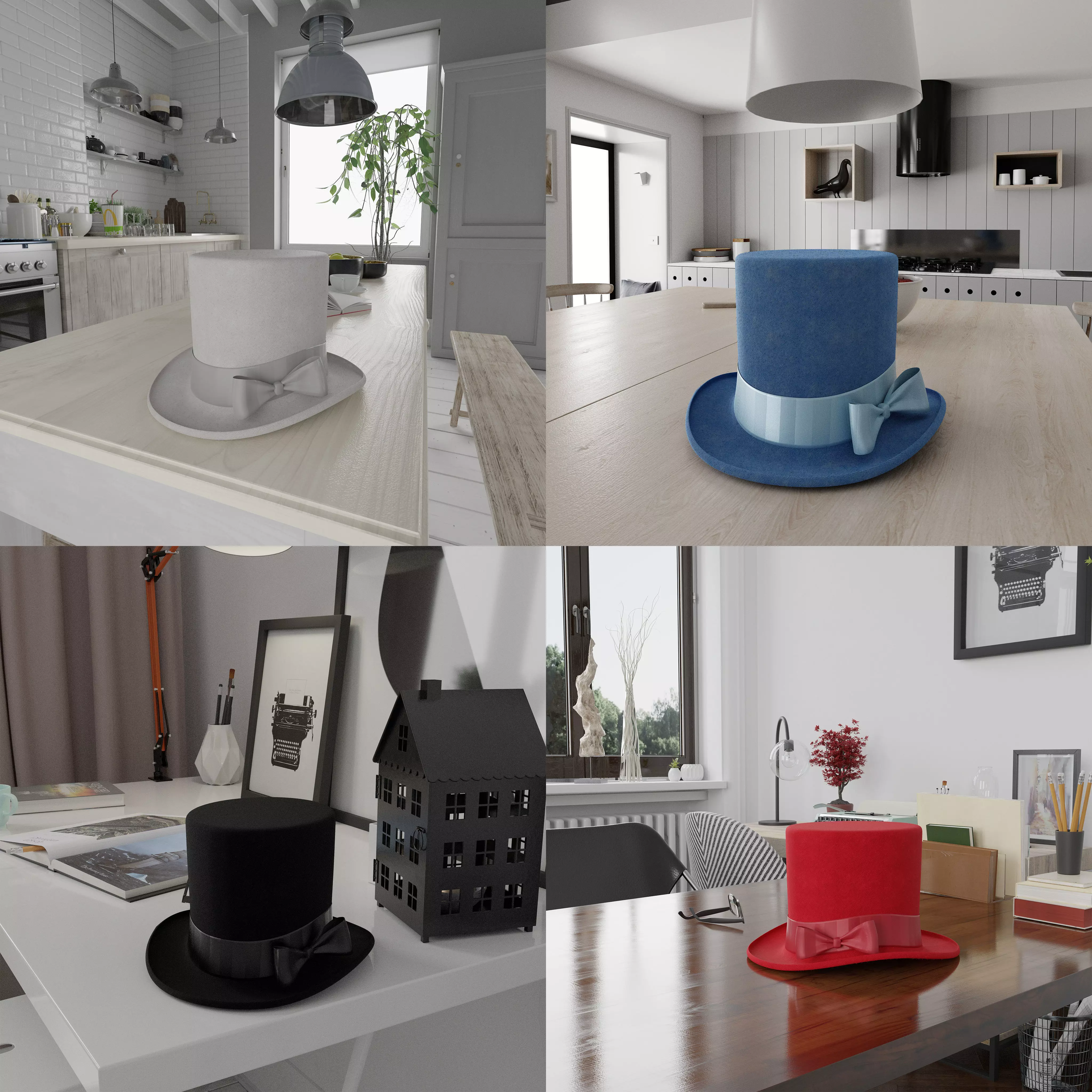 Top Hat Photorealistic PBR Low-poly 3D model_0