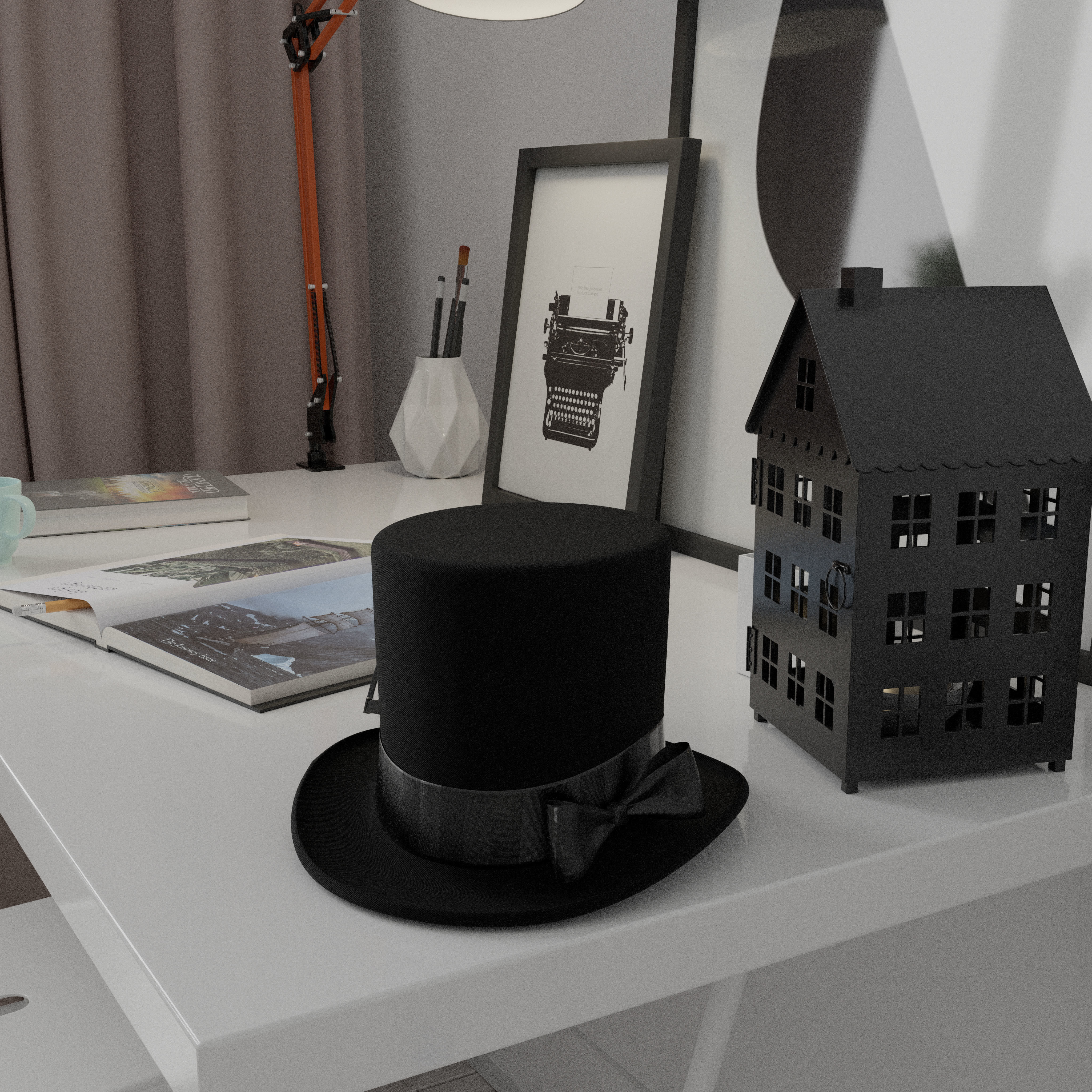 Top Hat Photorealistic PBR Low-poly 3D model_7