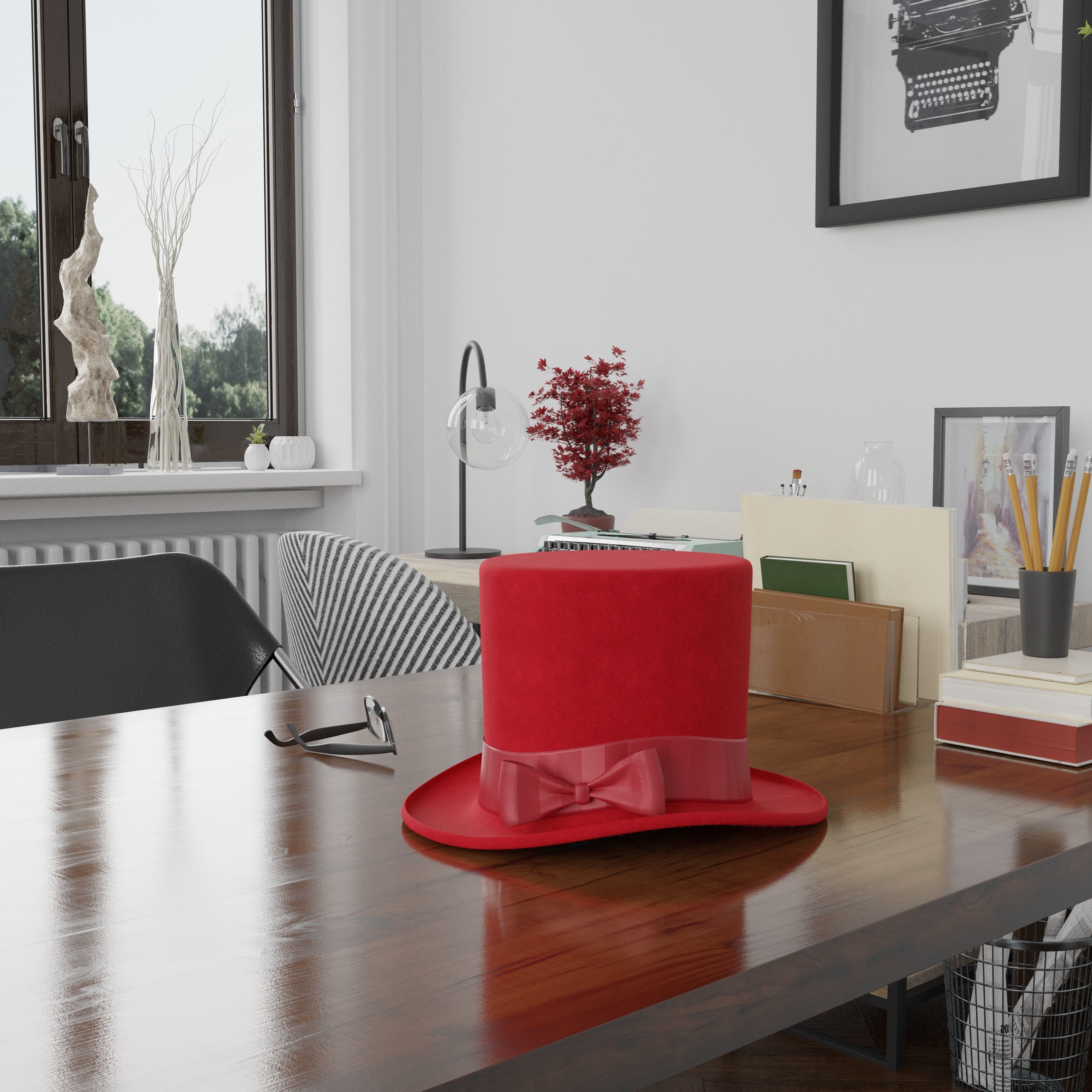 Top Hat Photorealistic PBR Low-poly 3D model_5