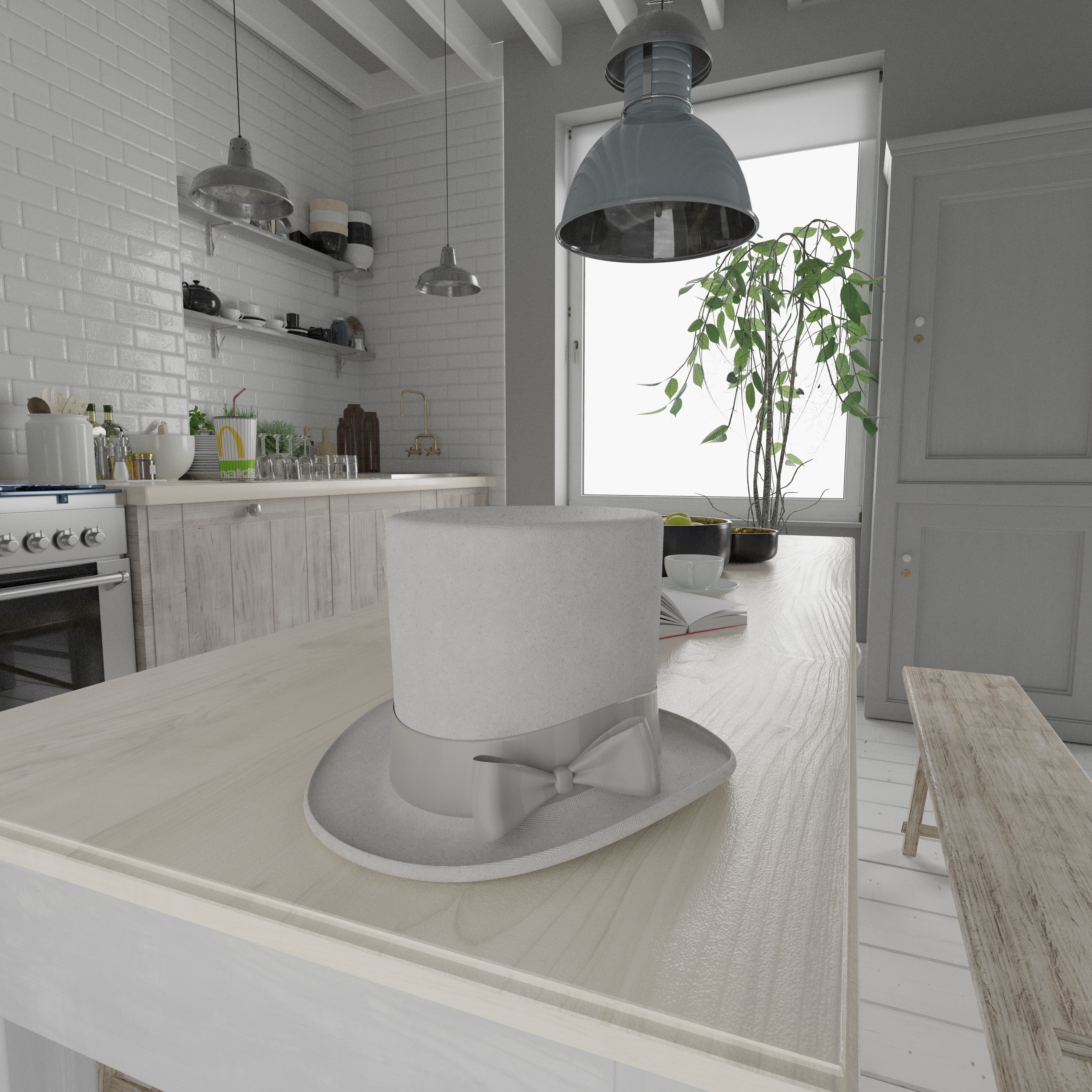 Top Hat Photorealistic PBR Low-poly 3D model_4