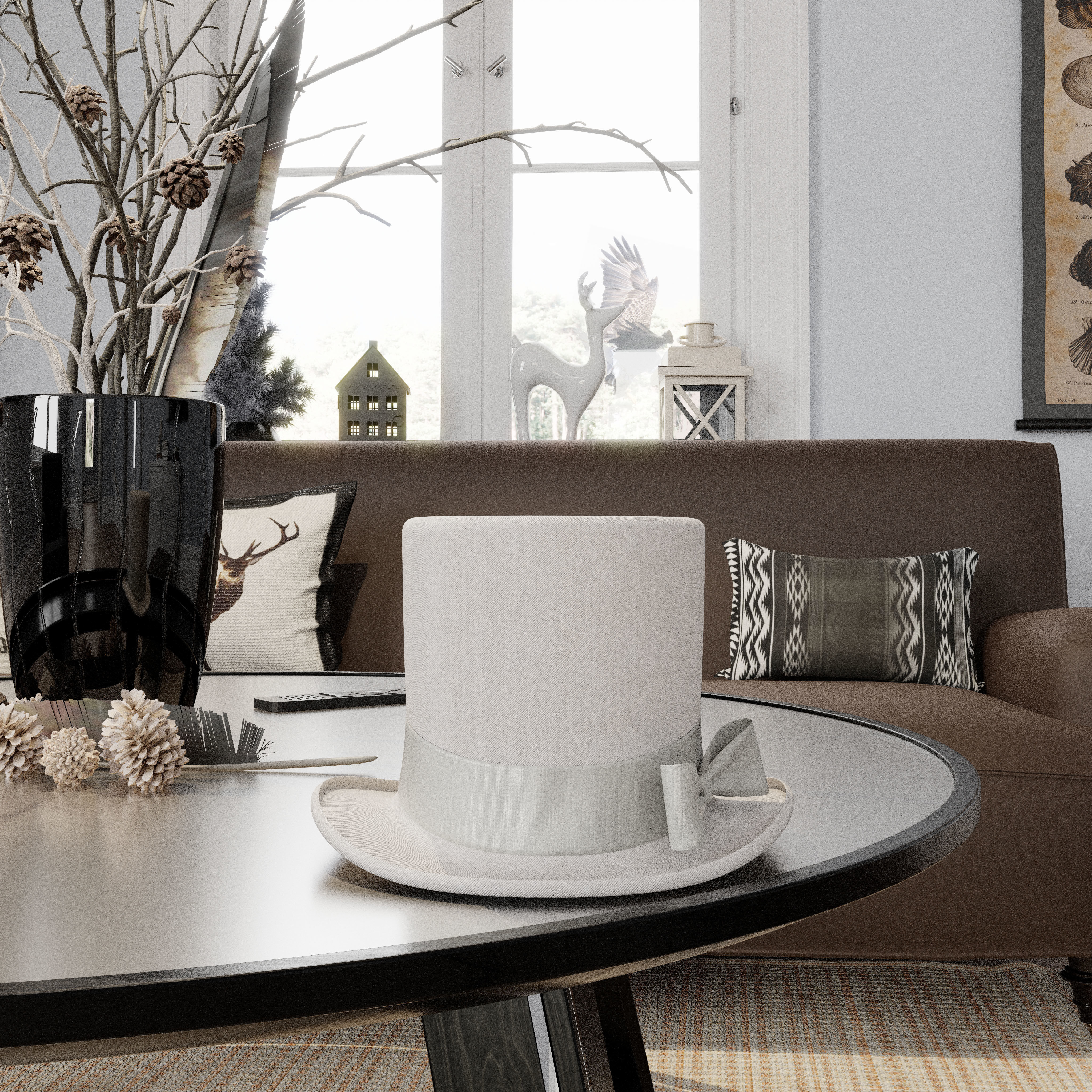 Top Hat Photorealistic PBR Low-poly 3D model_8