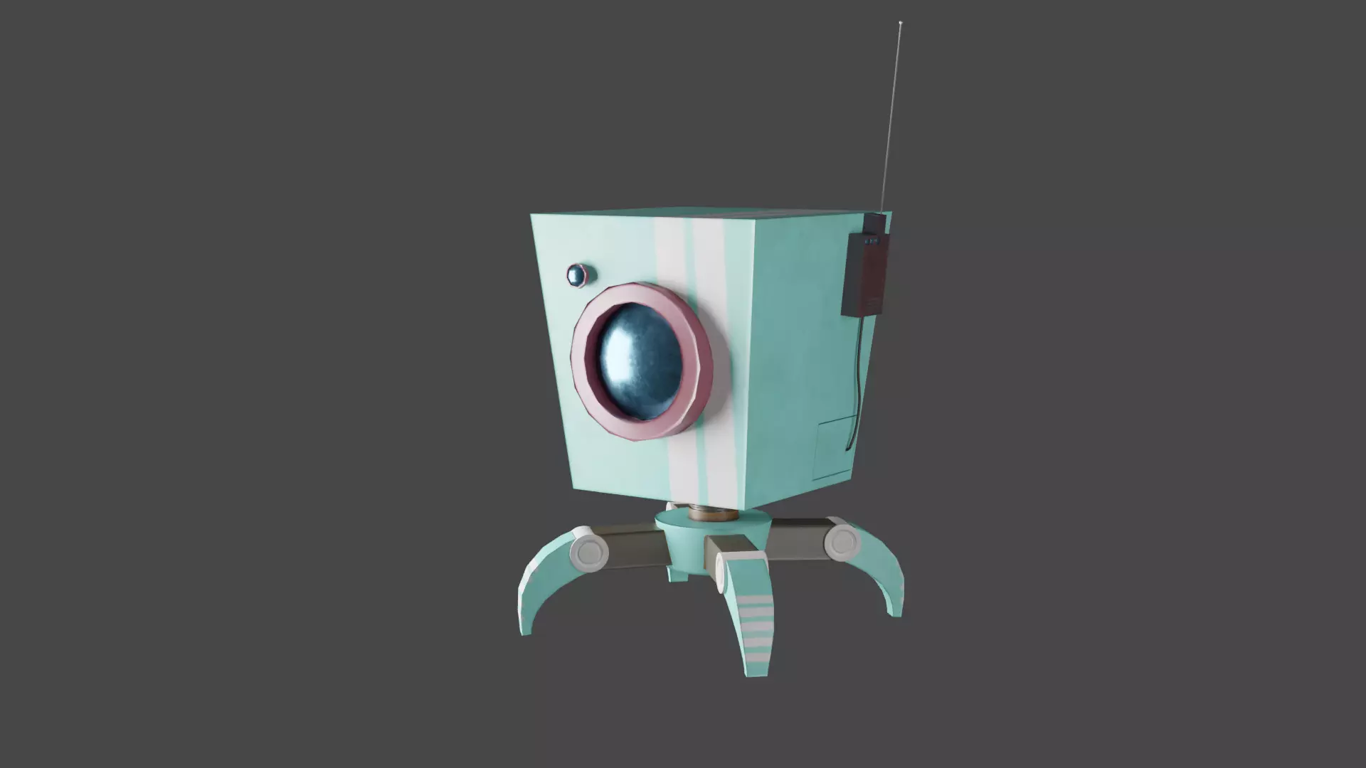 Rigged Stylized Robot Low-poly 3D model Low-poly 3D model_0