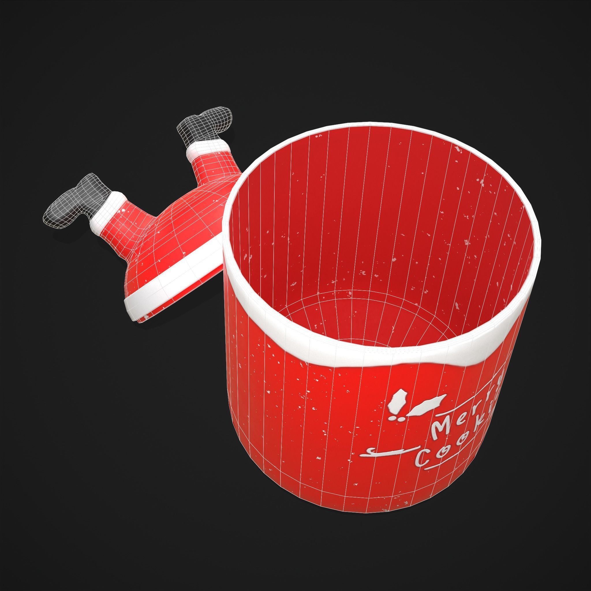 Santa Cookie Jar  Low-poly 3D model_12