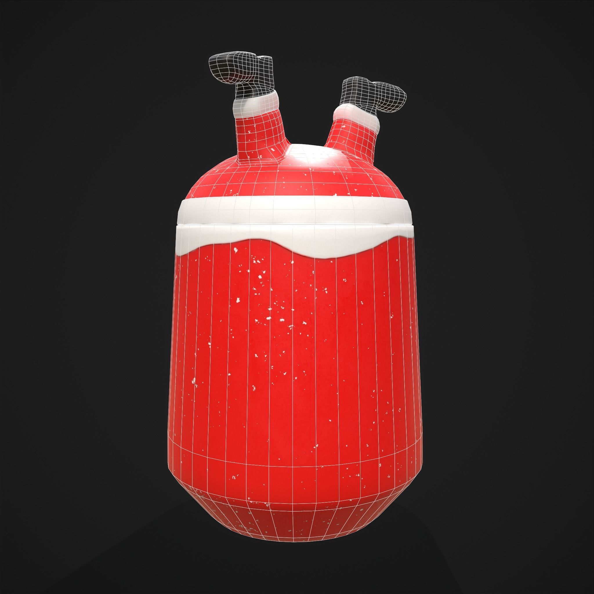 Santa Cookie Jar  Low-poly 3D model_4