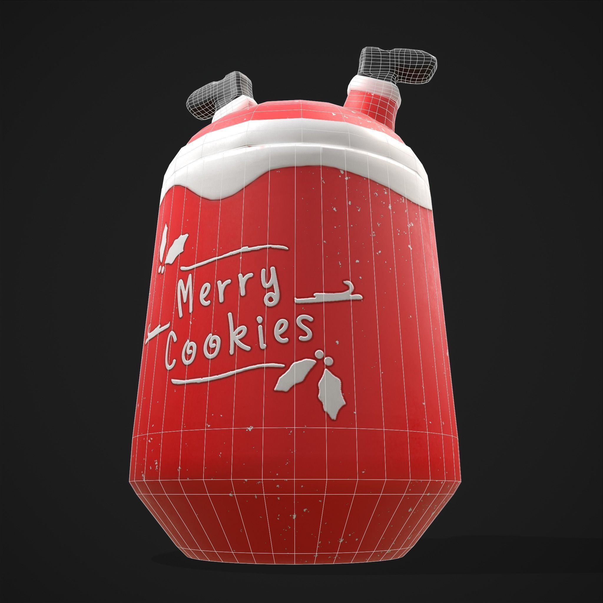 Santa Cookie Jar  Low-poly 3D model_6