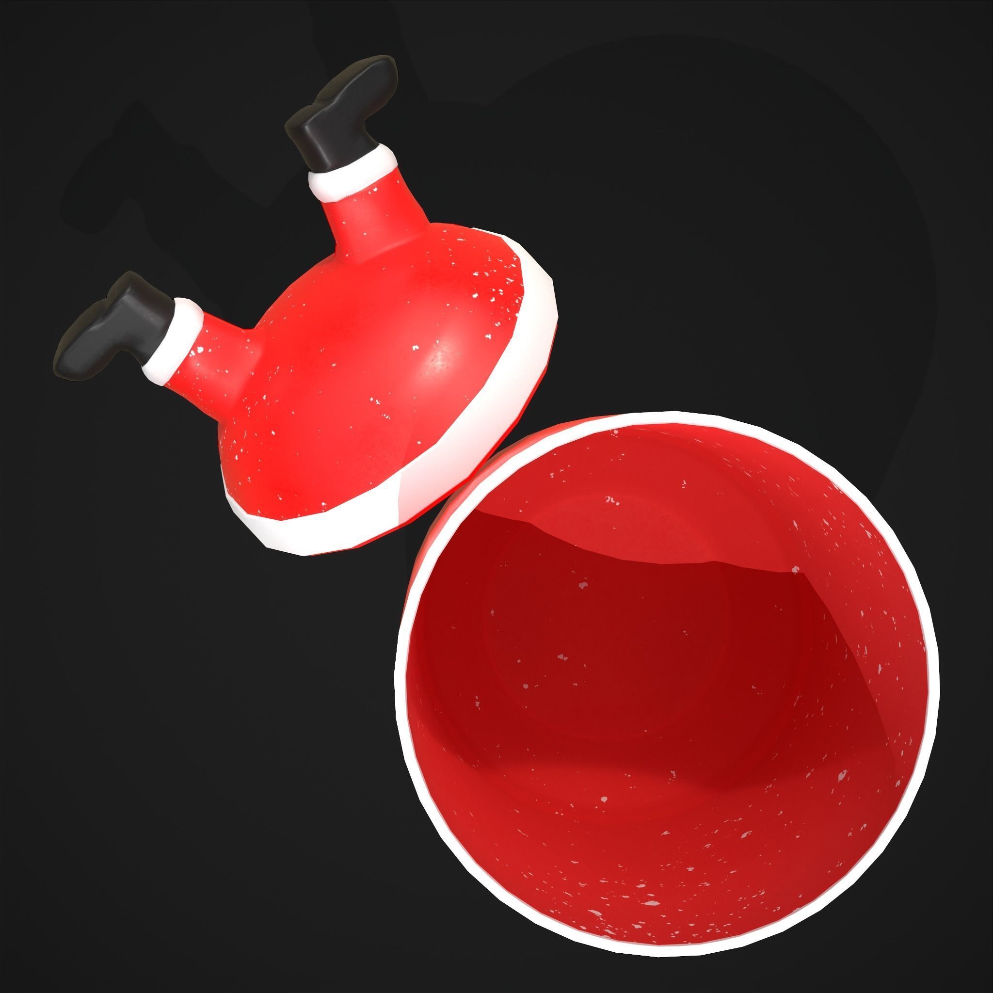 Santa Cookie Jar  Low-poly 3D model_9