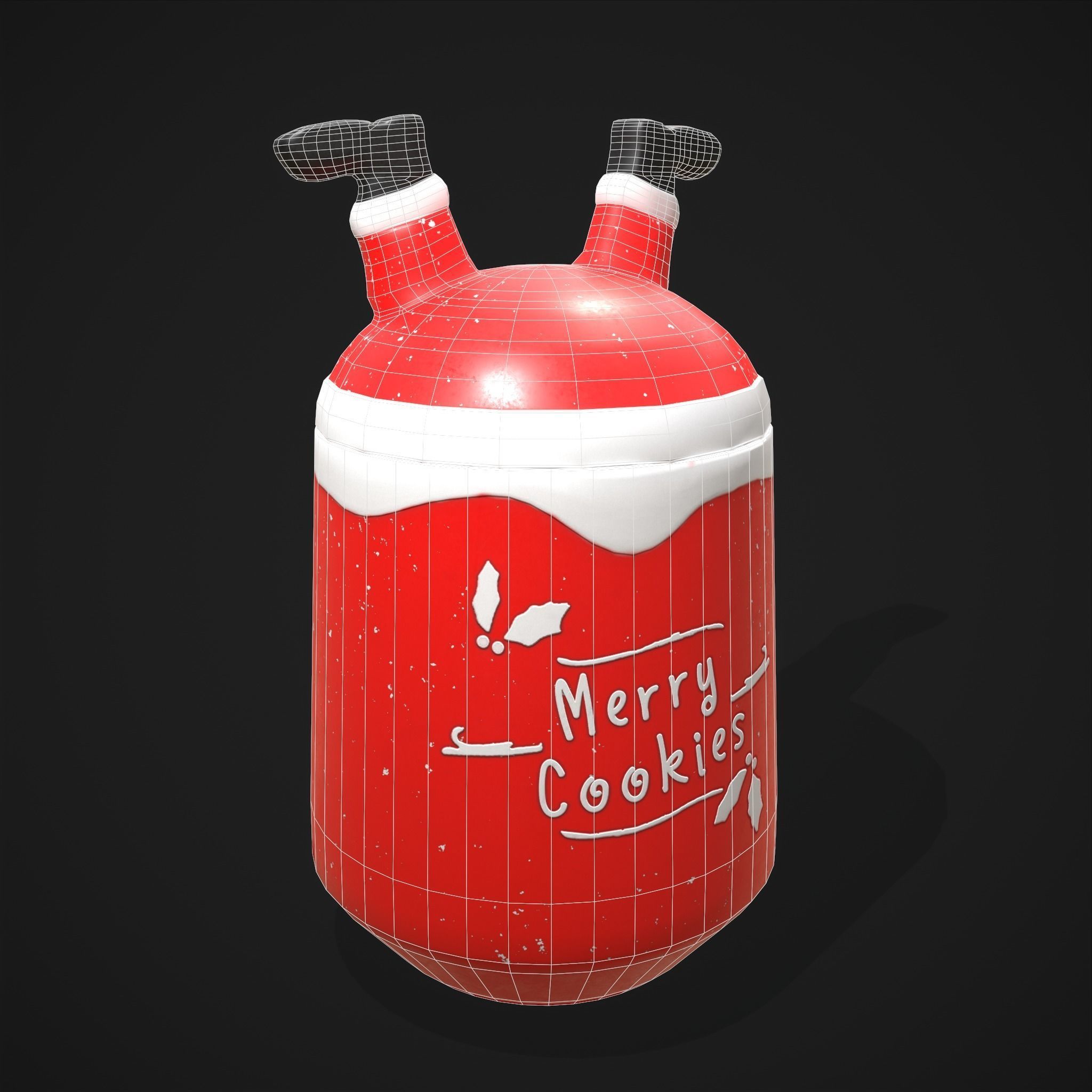 Santa Cookie Jar  Low-poly 3D model_2