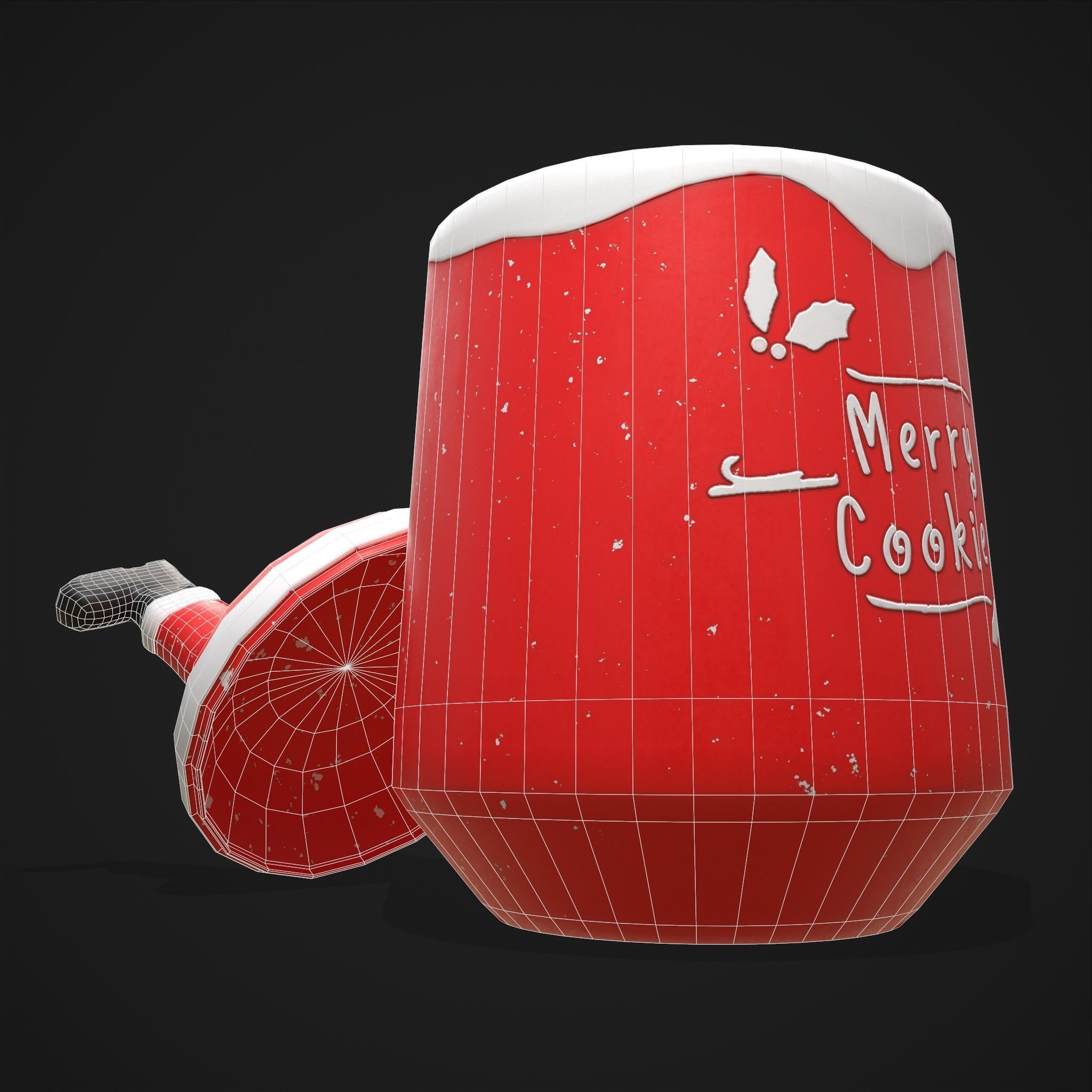 Santa Cookie Jar  Low-poly 3D model_14
