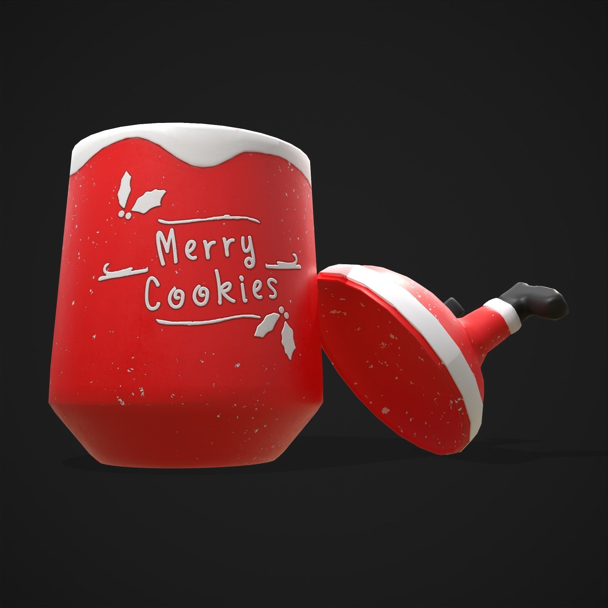 Santa Cookie Jar  Low-poly 3D model_19