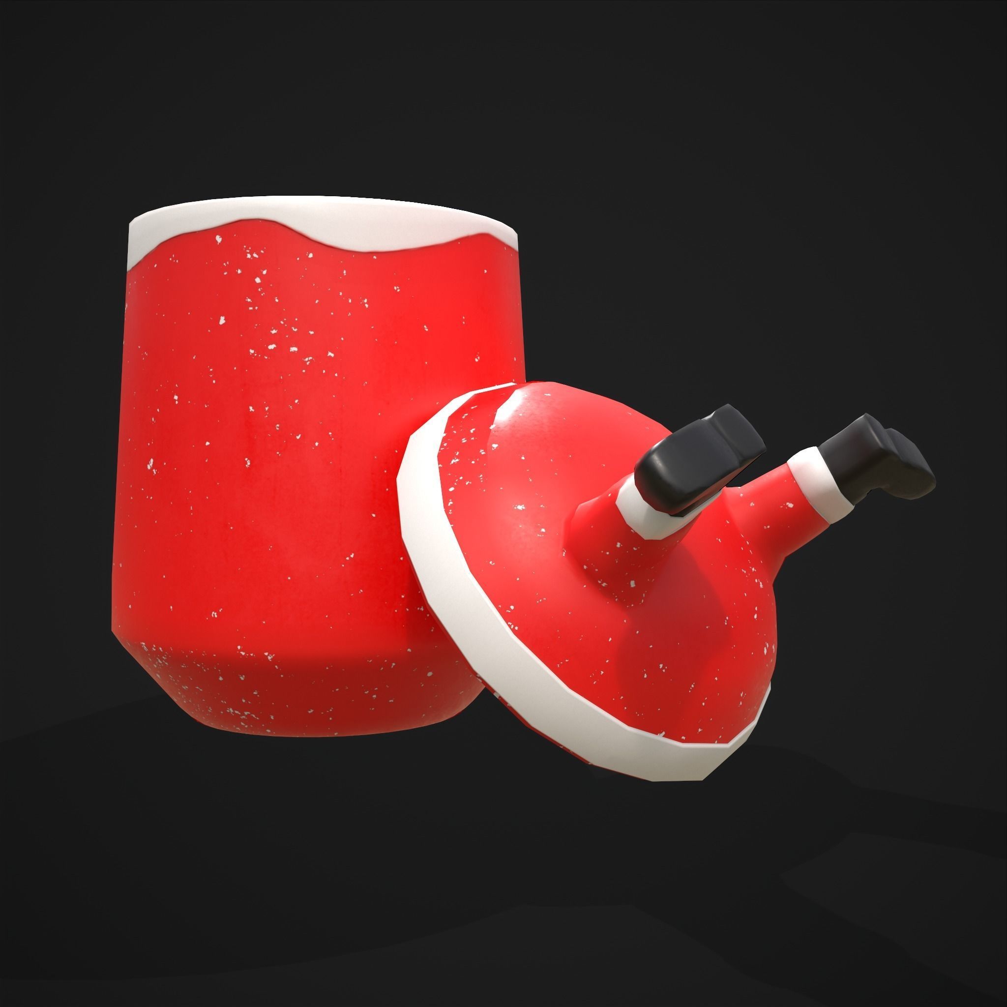 Santa Cookie Jar  Low-poly 3D model_15