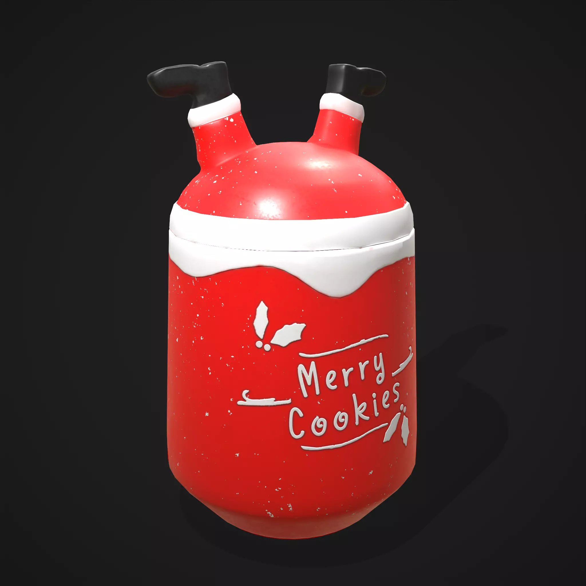 Santa Cookie Jar  Low-poly 3D model_0