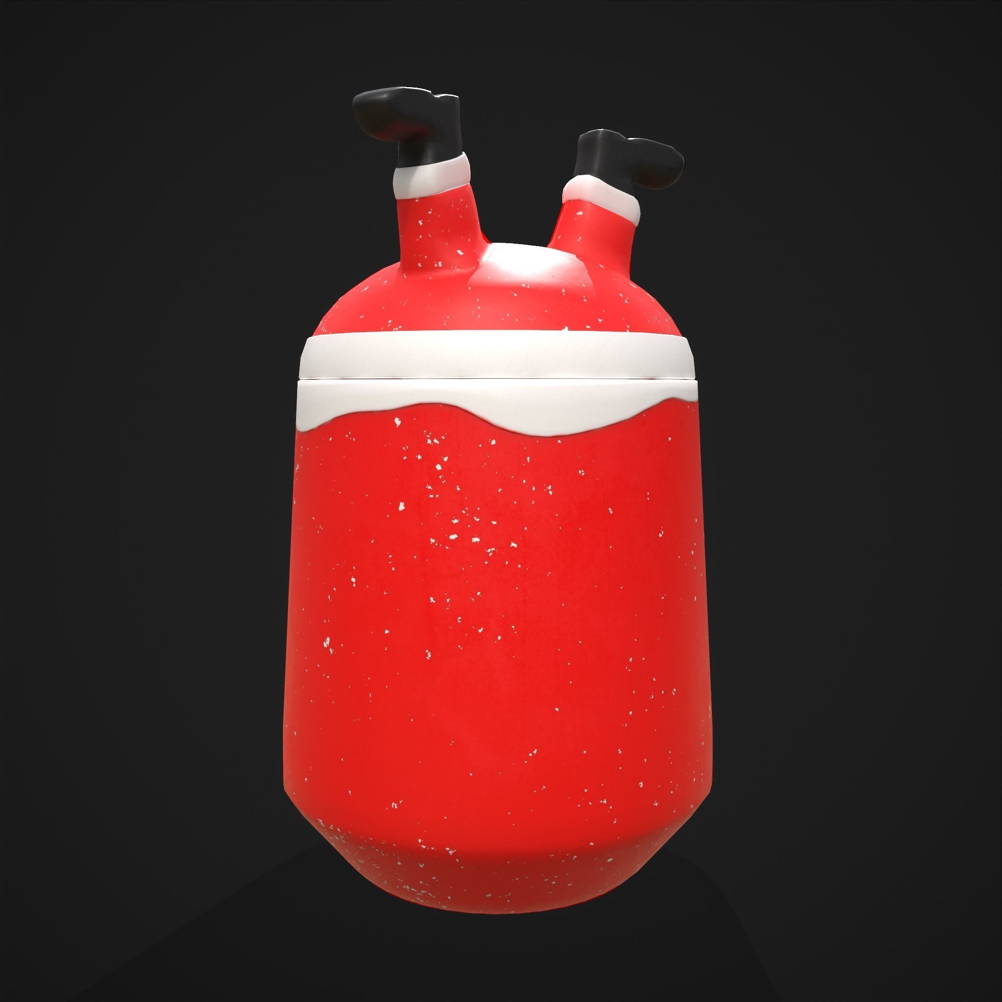 Santa Cookie Jar  Low-poly 3D model_3