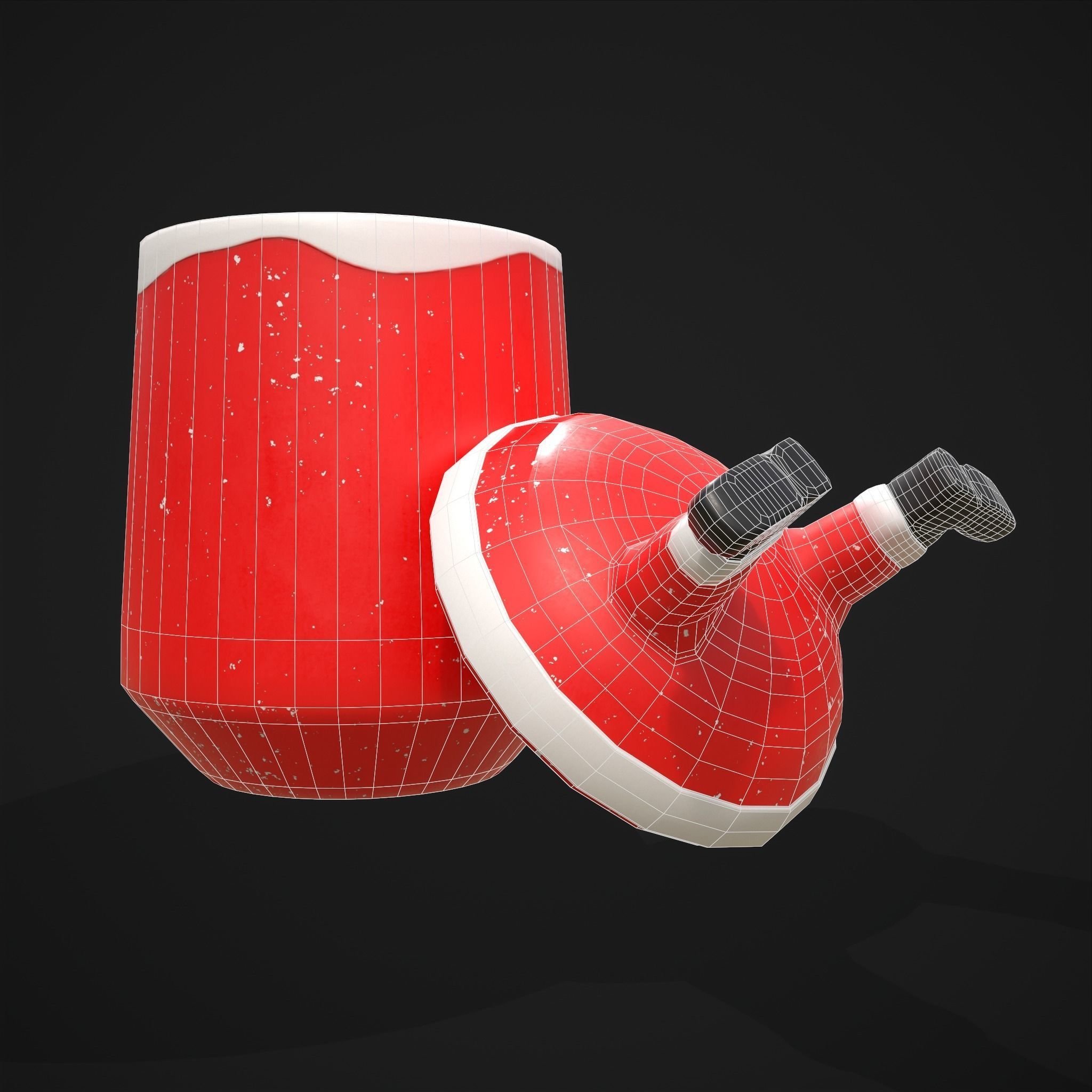Santa Cookie Jar  Low-poly 3D model_16