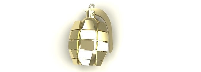Grenade Pendant Gold Silver Platinum Luxury Jewelry 3D print model
