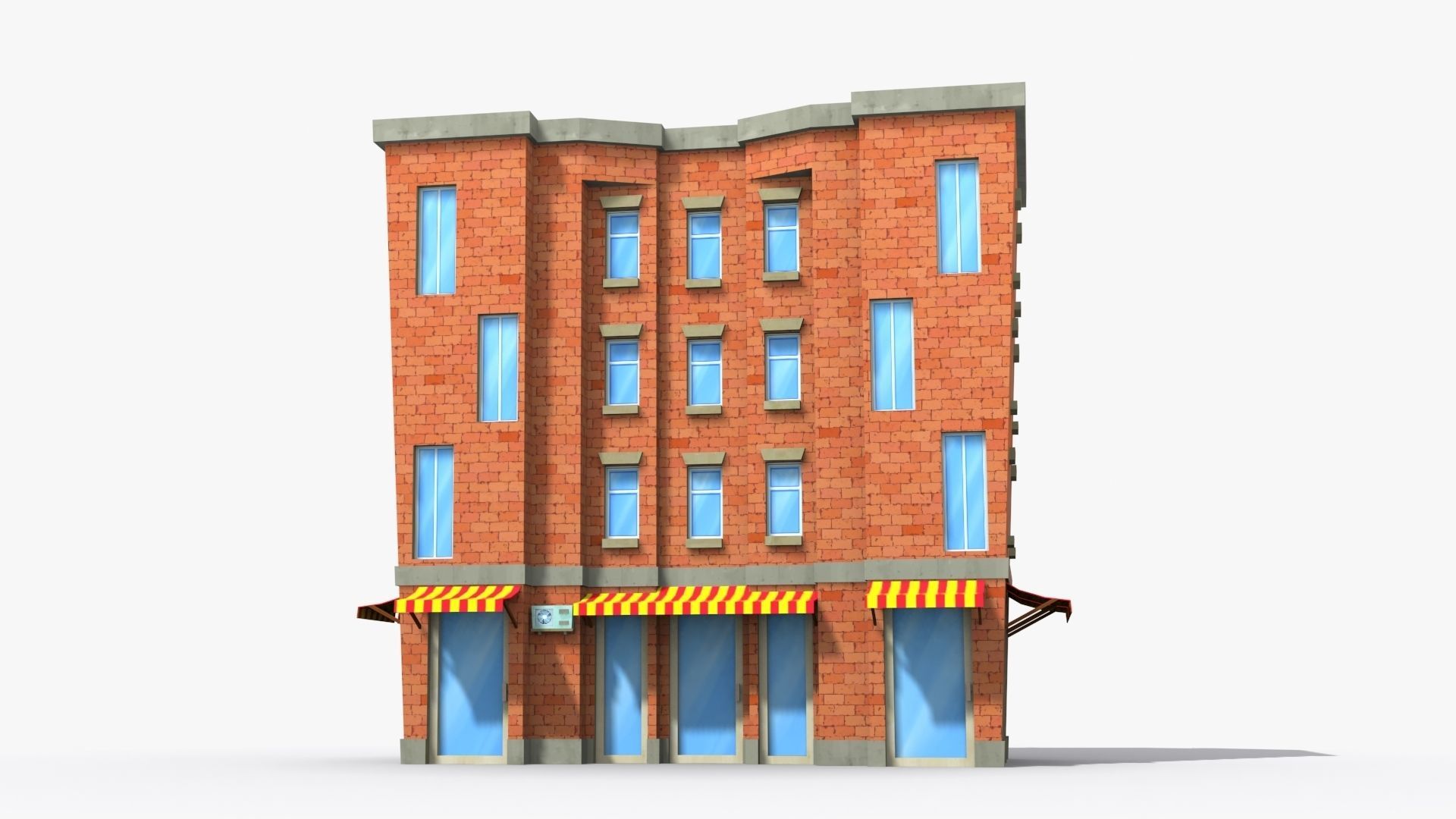 35 Cartoon Building collection Low poly _6