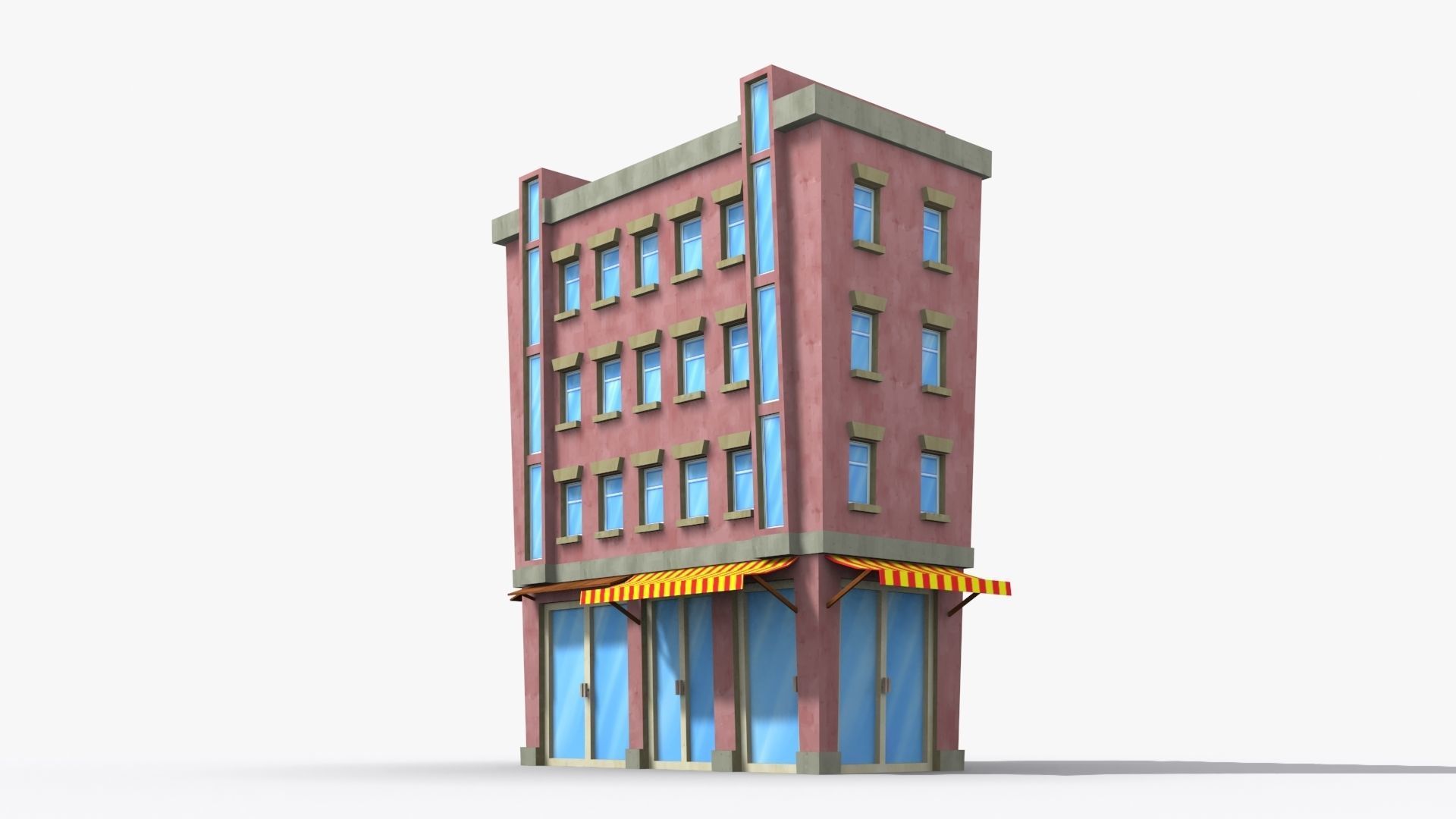 35 Cartoon Building collection Low poly _16